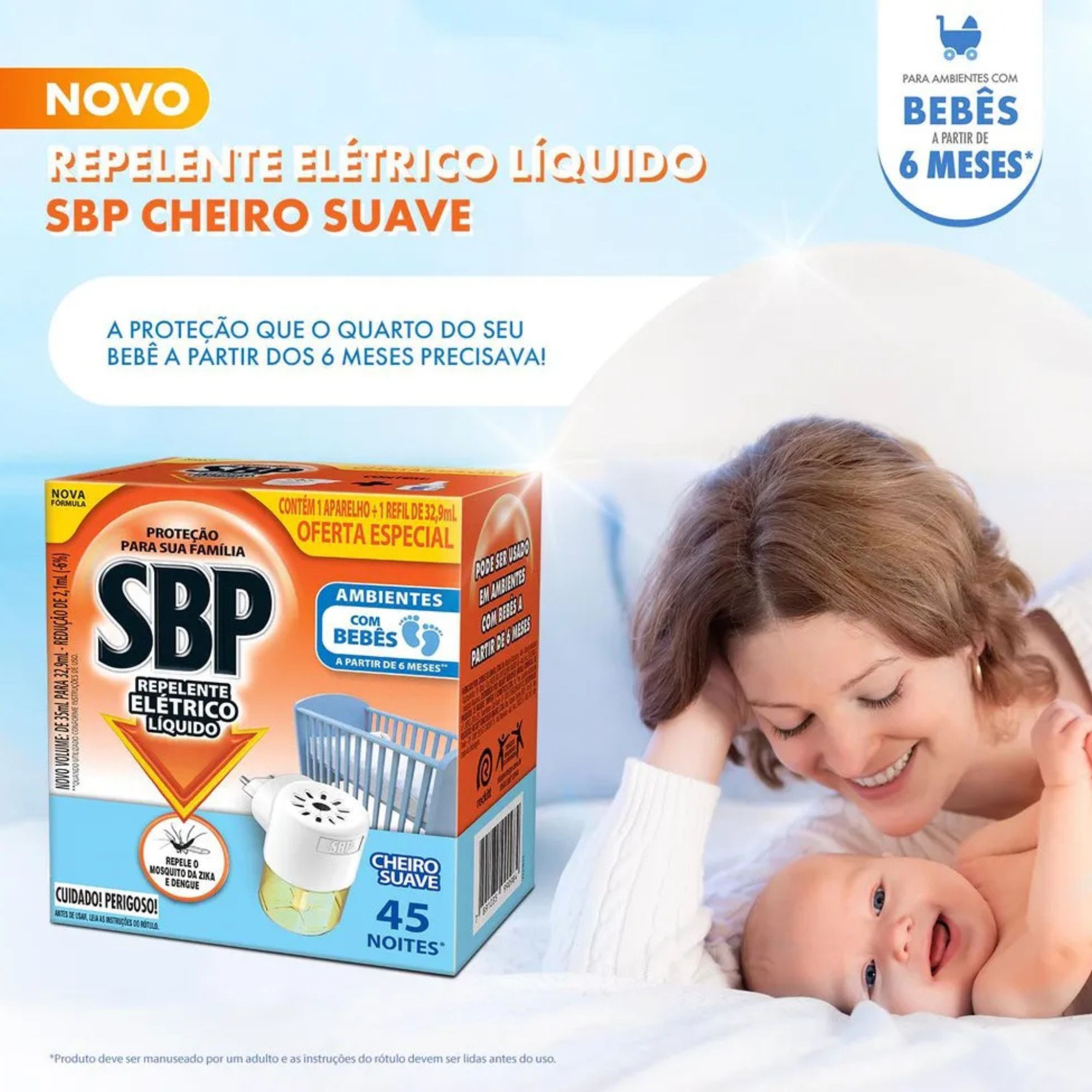 Repelente Elétrico Sbp 45 Noites Cheiro Suave + Refil 35ml - Imagem 3