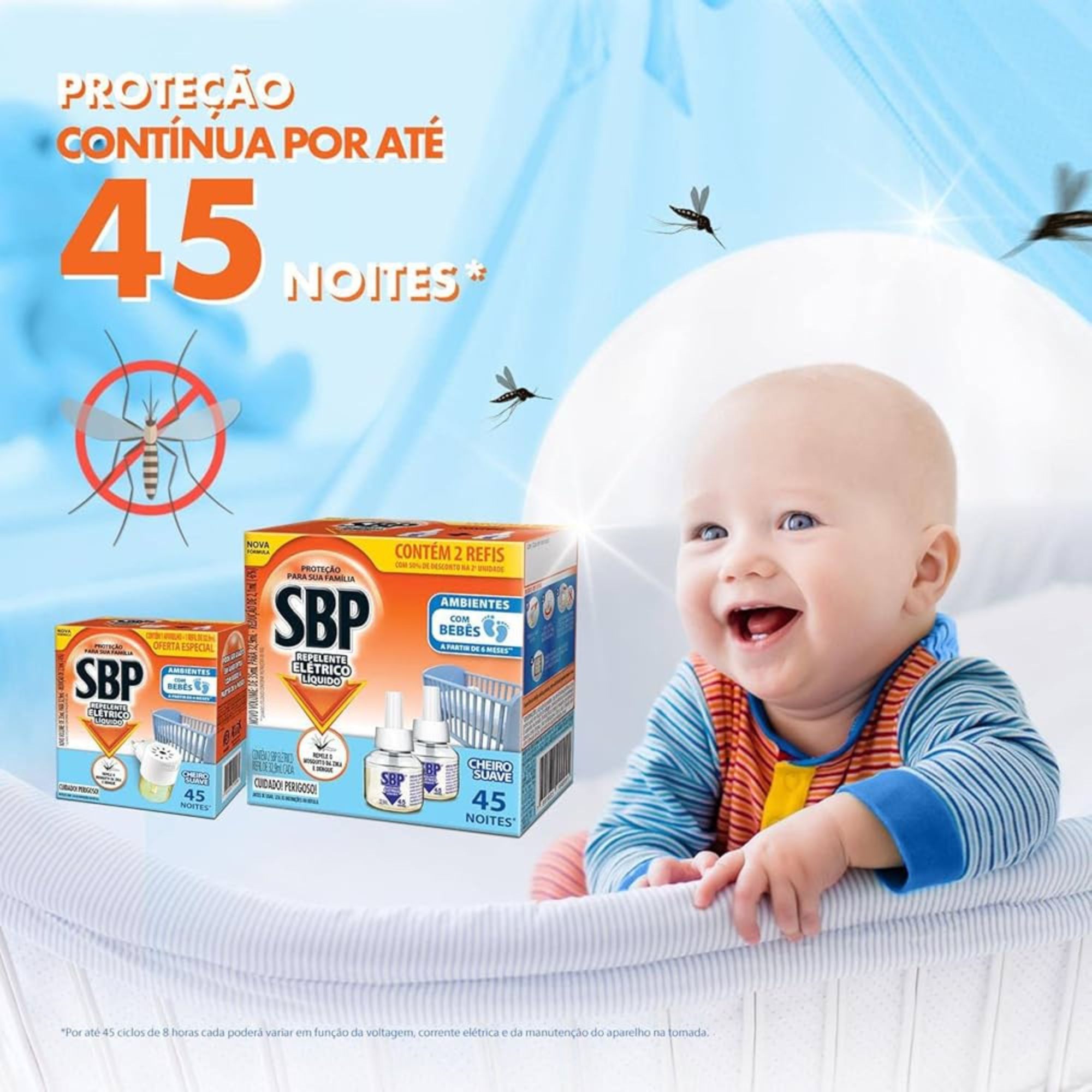 Repelente Elétrico Sbp 45 Noites Cheiro Suave + Refil 35ml - Imagem 4
