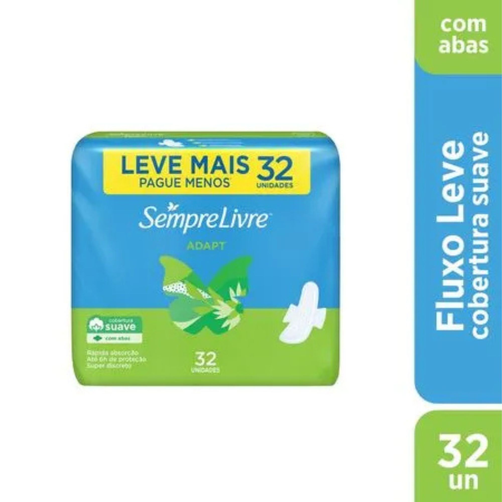 Absorvente Sempre Livre Adapt Cobertura Suave Com Abas 32 Unidades - Imagem 2