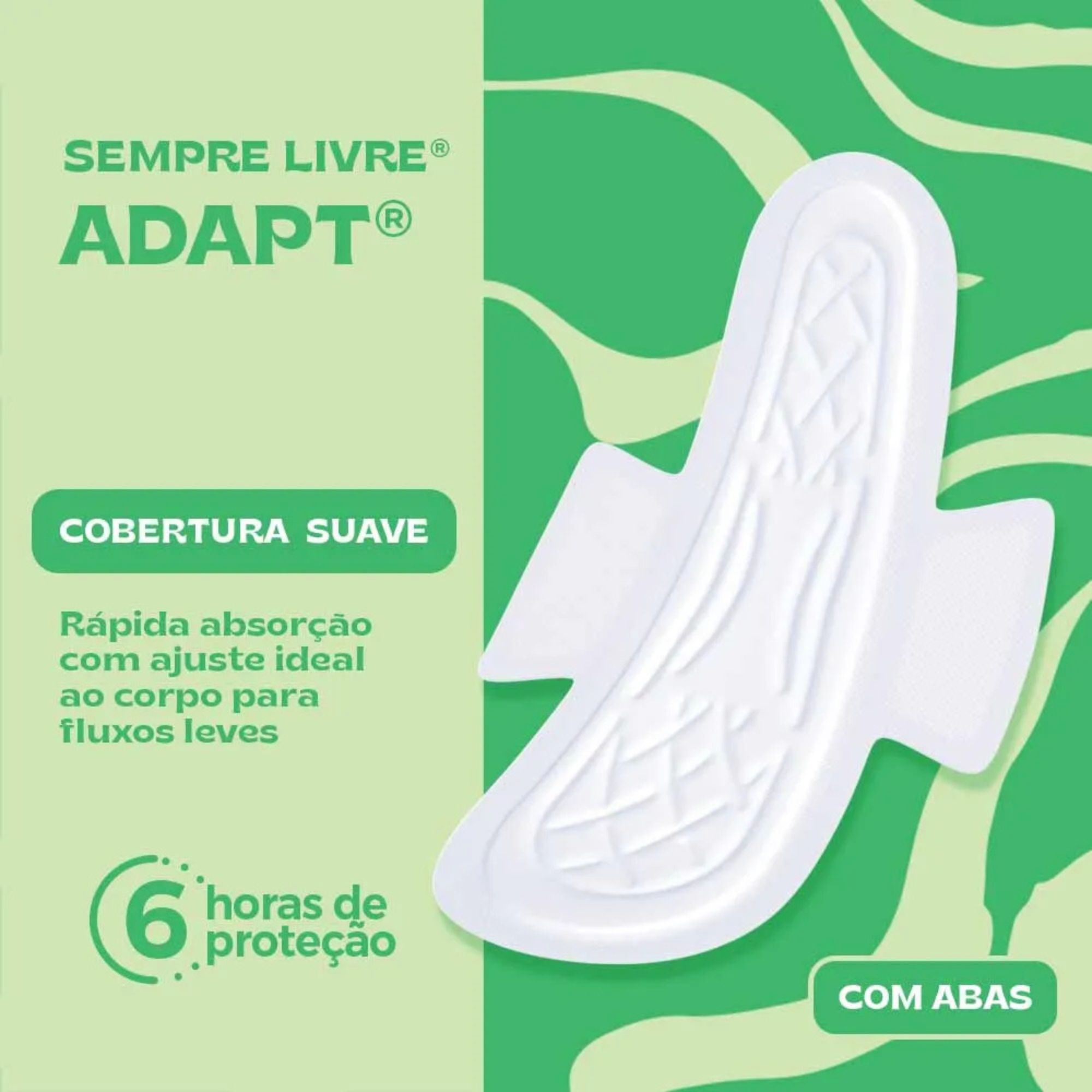 Absorvente Sempre Livre Adapt Cobertura Suave Com Abas 32 Unidades - Imagem 3