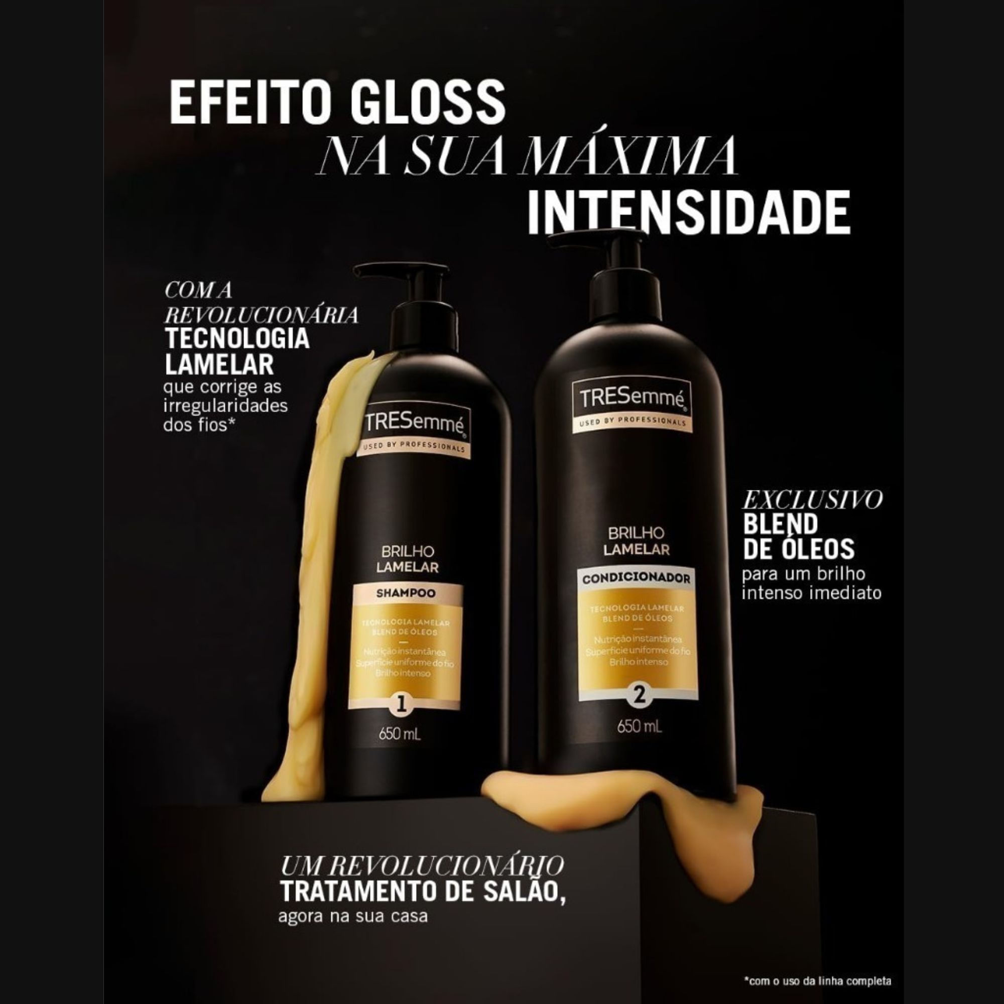 Shampoo Tresemmé Brilho Lamelar 650ml - Imagem 4