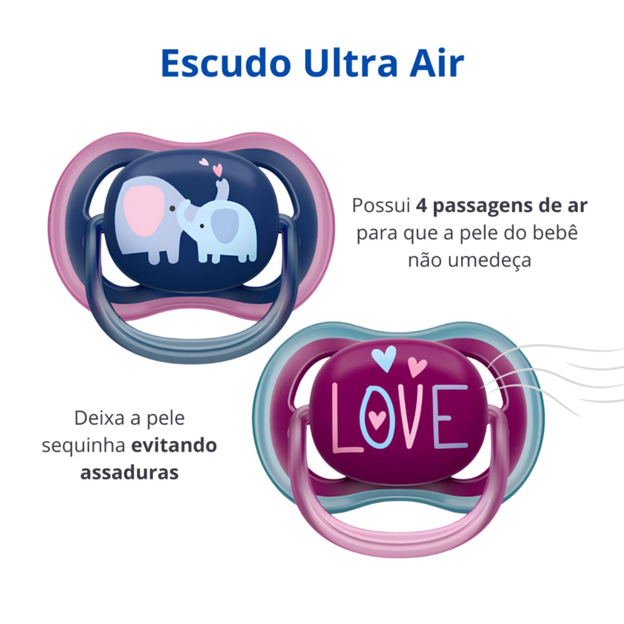Chupeta Philips Avent Ultra Air 18 Meses+ Azul E Vinho 2 Unidades - Imagem 4