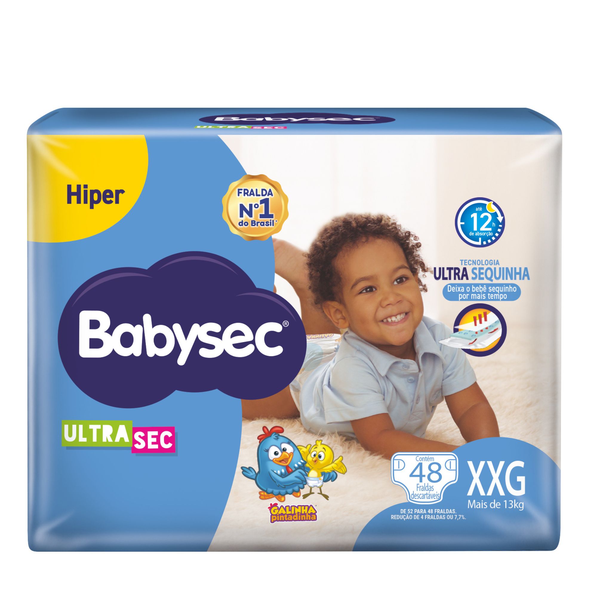 Fralda Infantil Babysec Ultrasec Hiper Xxg 48 Unidades