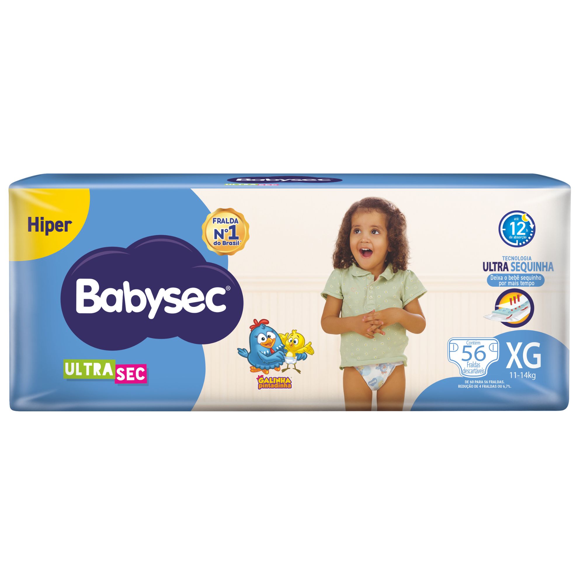 Fralda Infantil Babysec Ultrasec Hiper Xg 56 Unidades