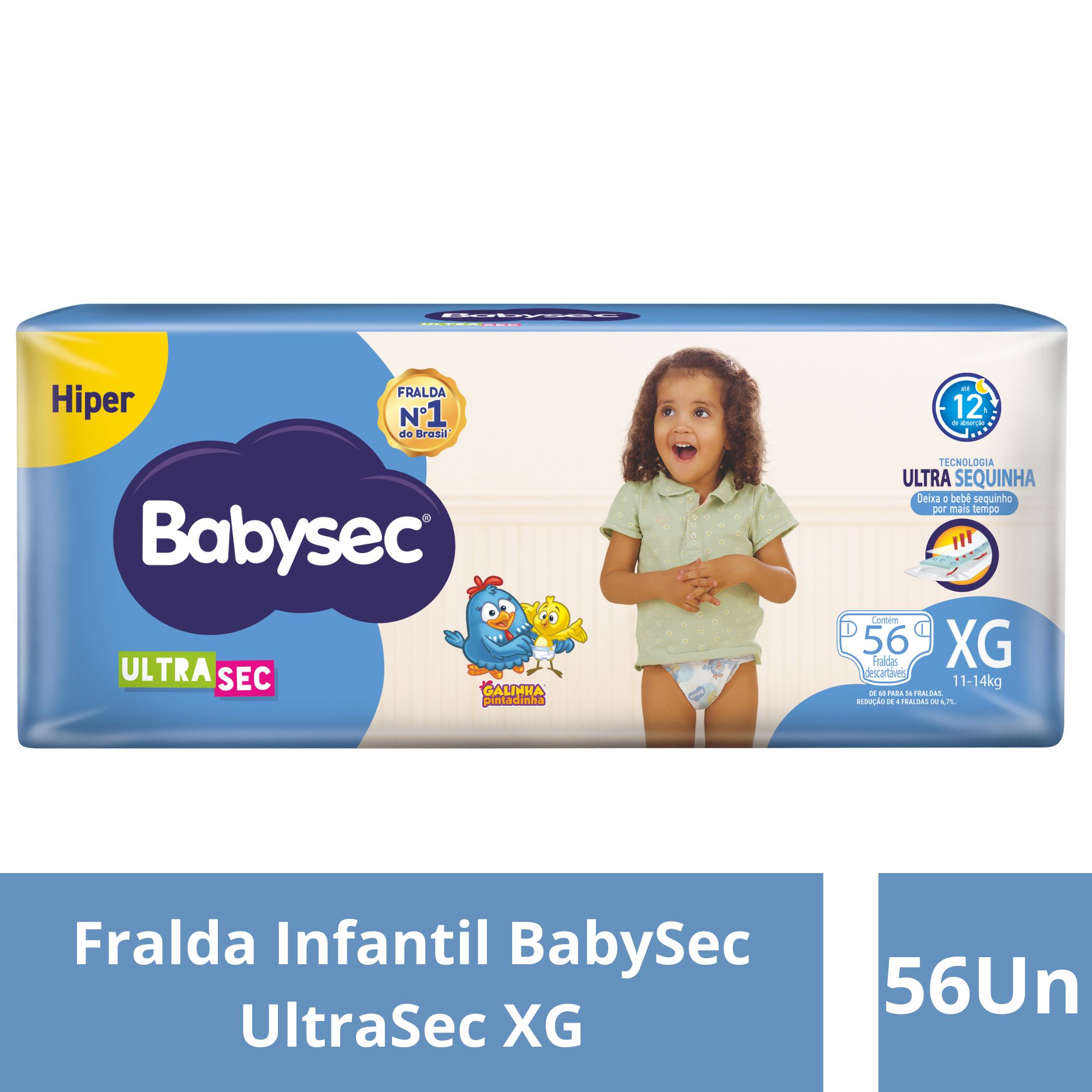 Fralda Infantil Babysec Ultrasec Hiper Xg 56 Unidades - Imagem 2