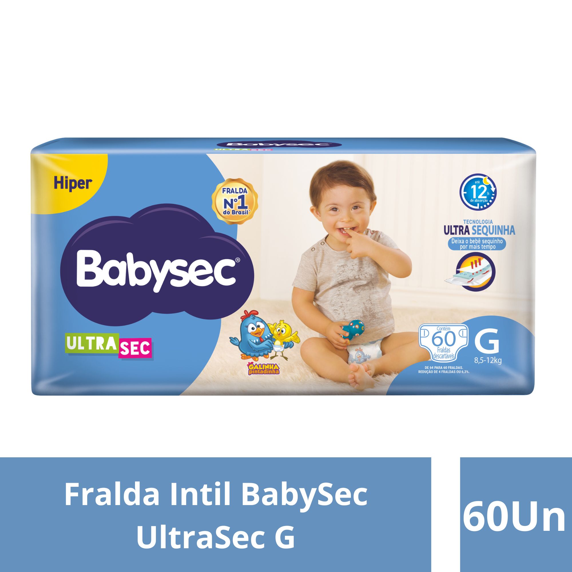 Fralda Infantil Babysec Ultrasec Hiper G 60 Unidades - Imagem 2