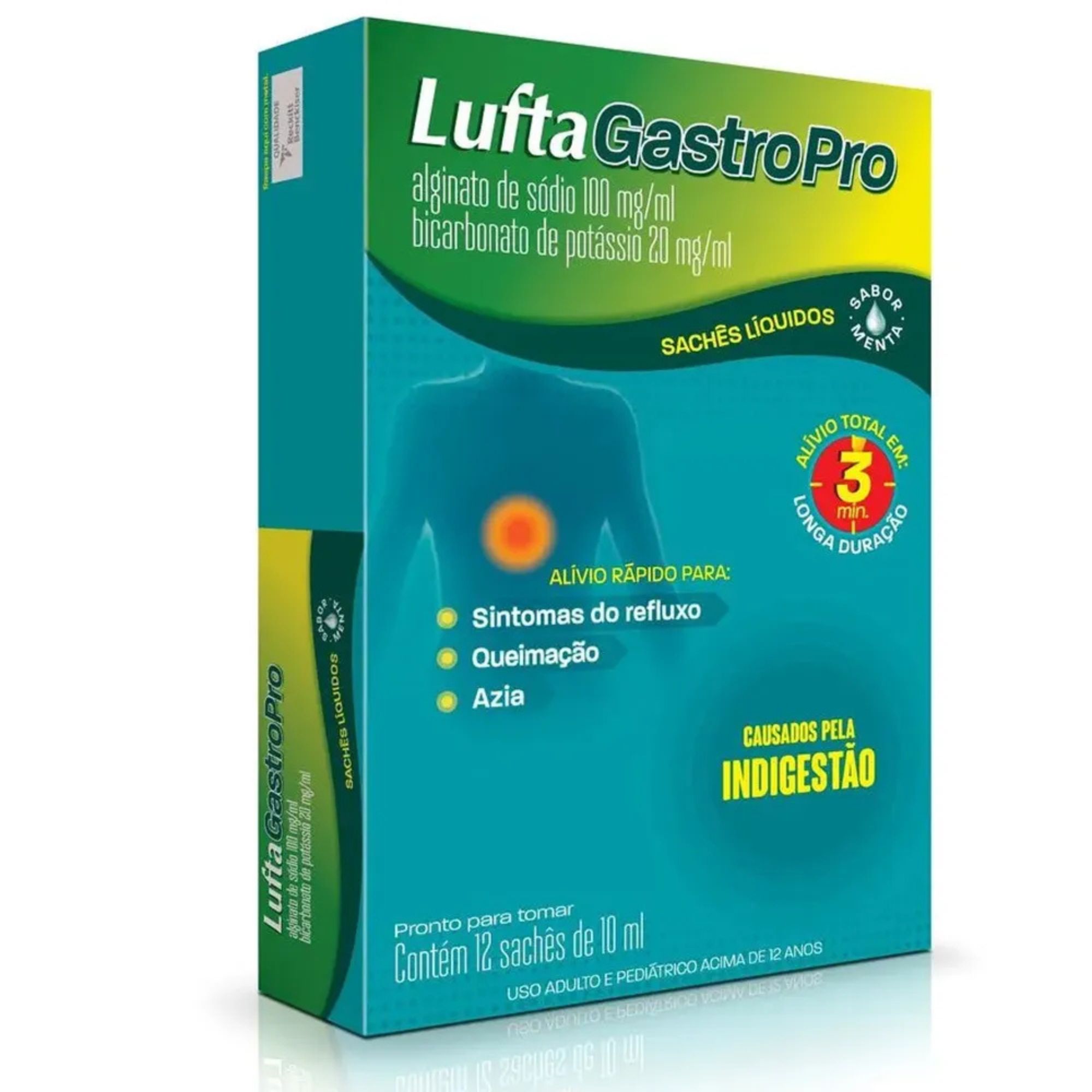 Luftagastropro Suspensão Oral 12 Sachês Menta 10ml