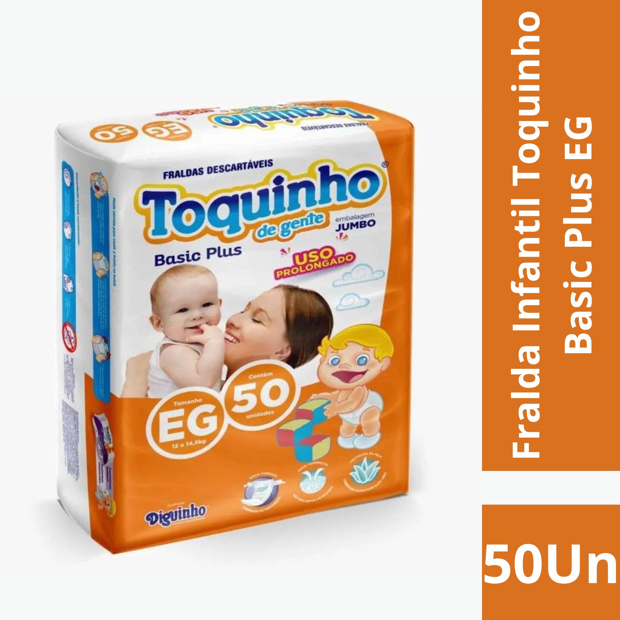Fralda Infantil Toquinho Basic Plus Eg 50 Unidades - Imagem 2