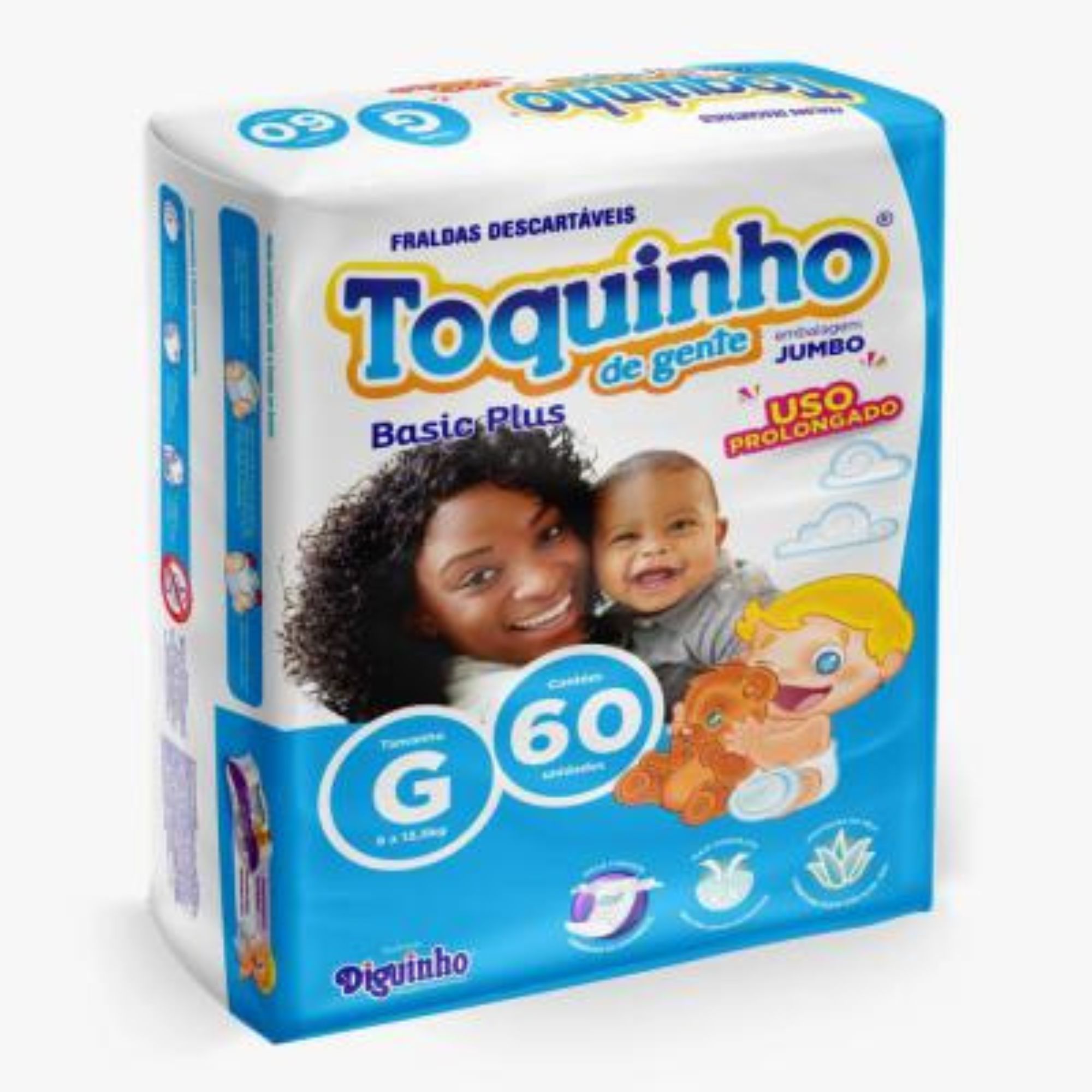 Fralda Infantil Toquinho Basic Plus G 60 Unidades