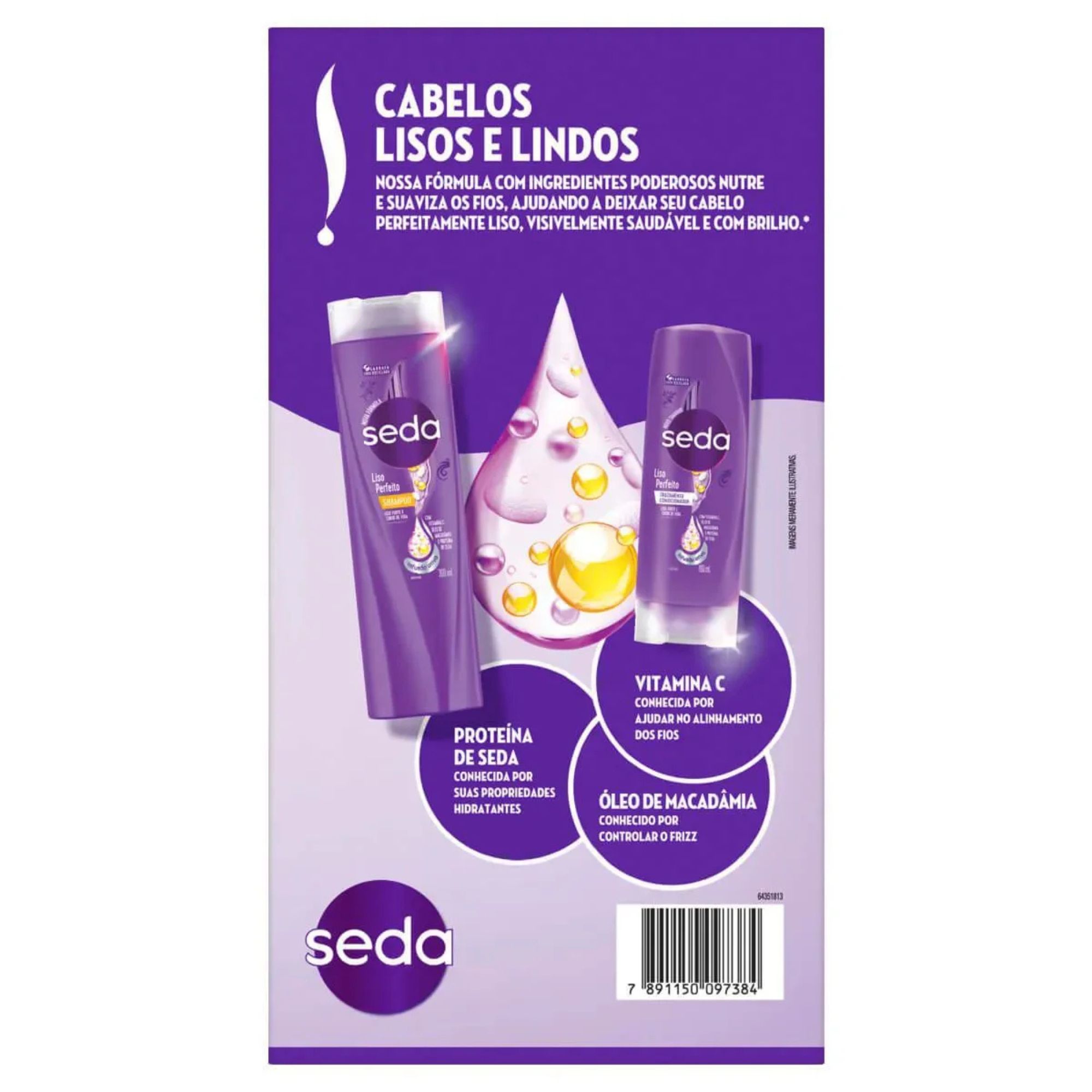 Kit Seda Liso Perfeito Shampoo 300ml + Condicionador 190ml - Imagem 2