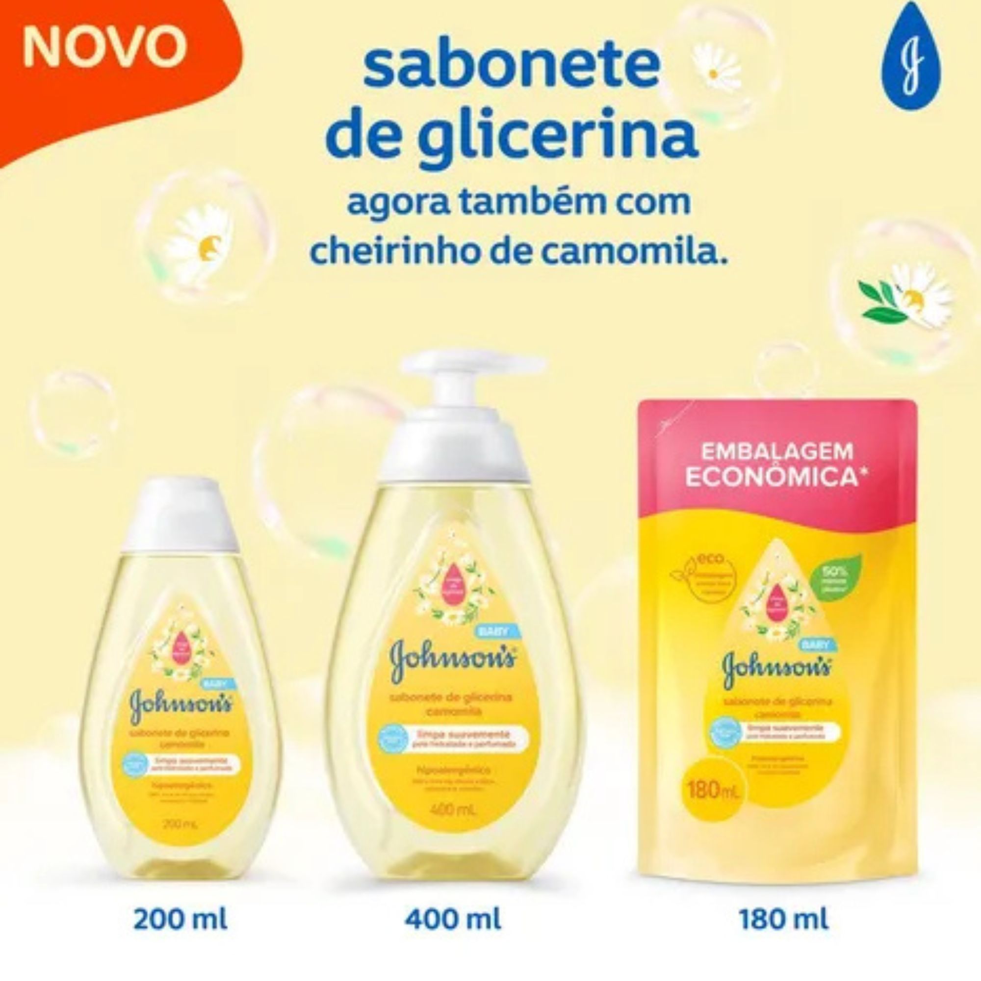 Sabonete Líquido Glicerina Johnson's Baby Camomila Cabeça Aos Pés 200ml - Imagem 5