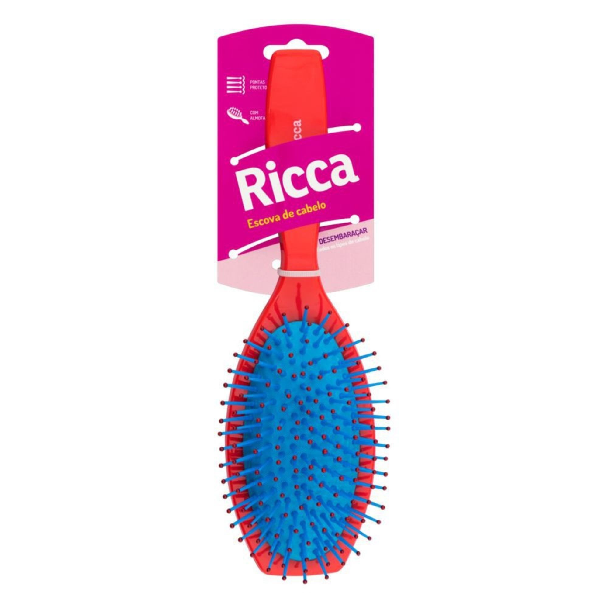 Escova De Cabelo Ricca Oval Cereja 1 Unidade