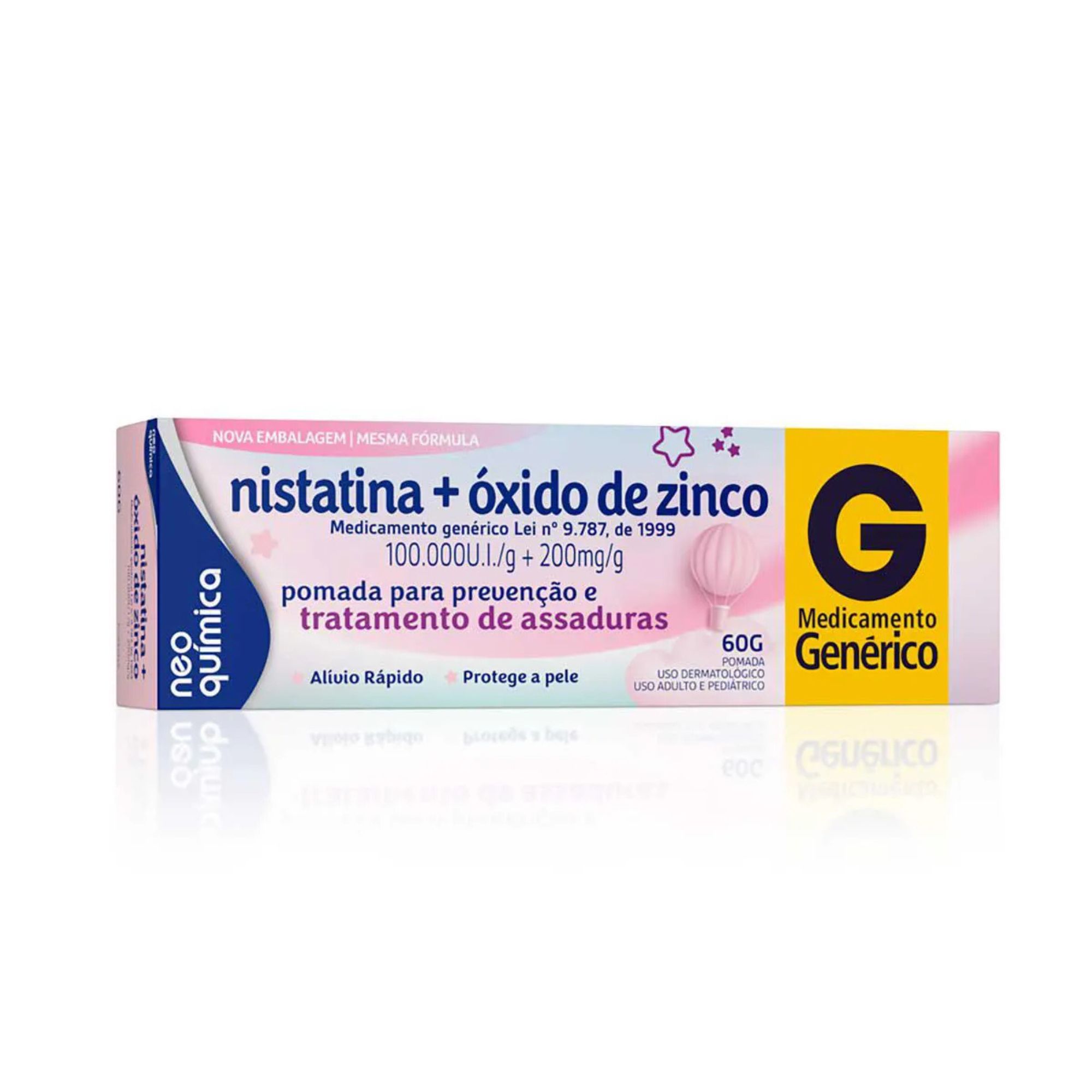 Nistatina + Óxido De Zinco Neo Química 100.000ui/g + 200mg/g Pomada 60g