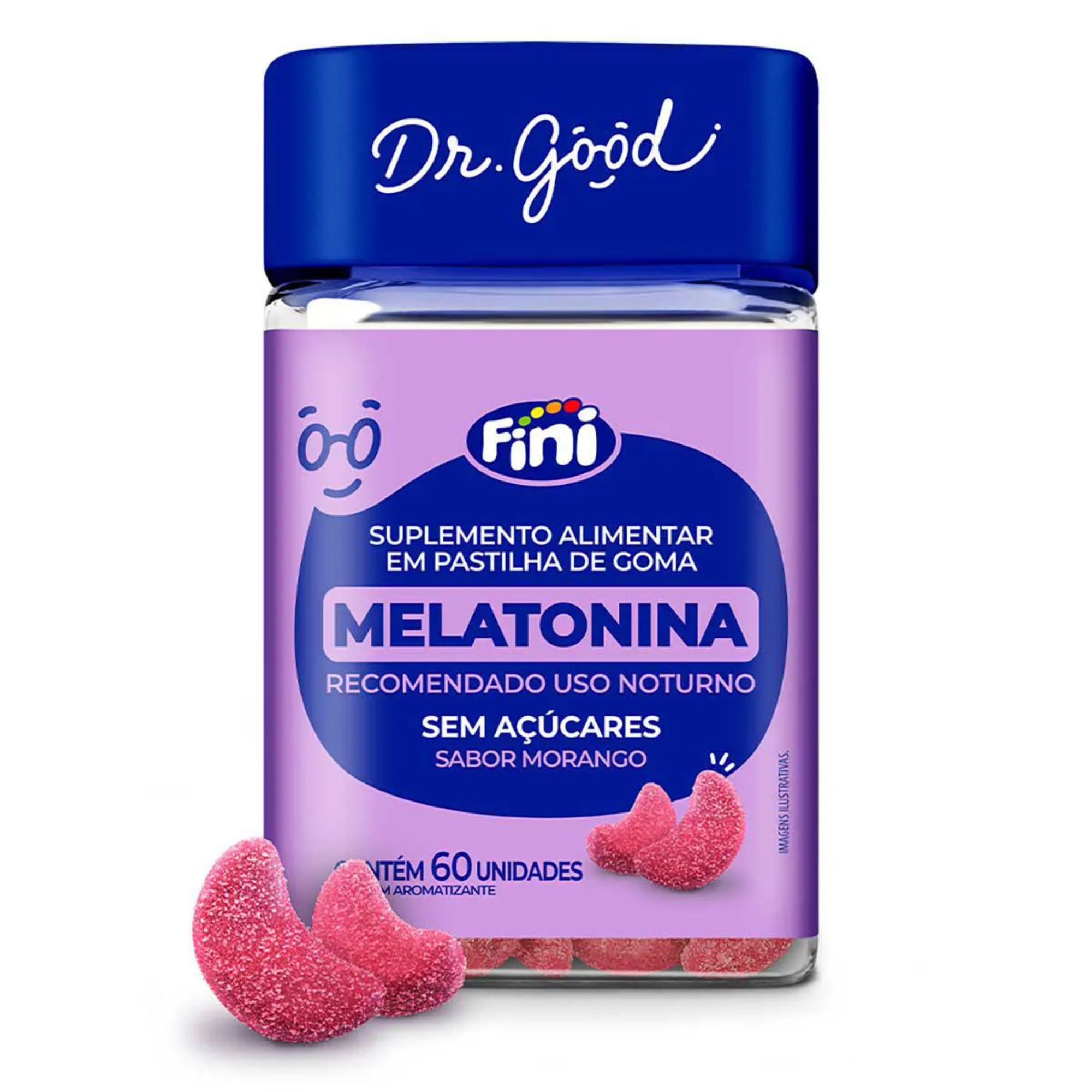 Suplemento Alimentar Melatonina Dr.good 0,21mg Morango 60 Unidades