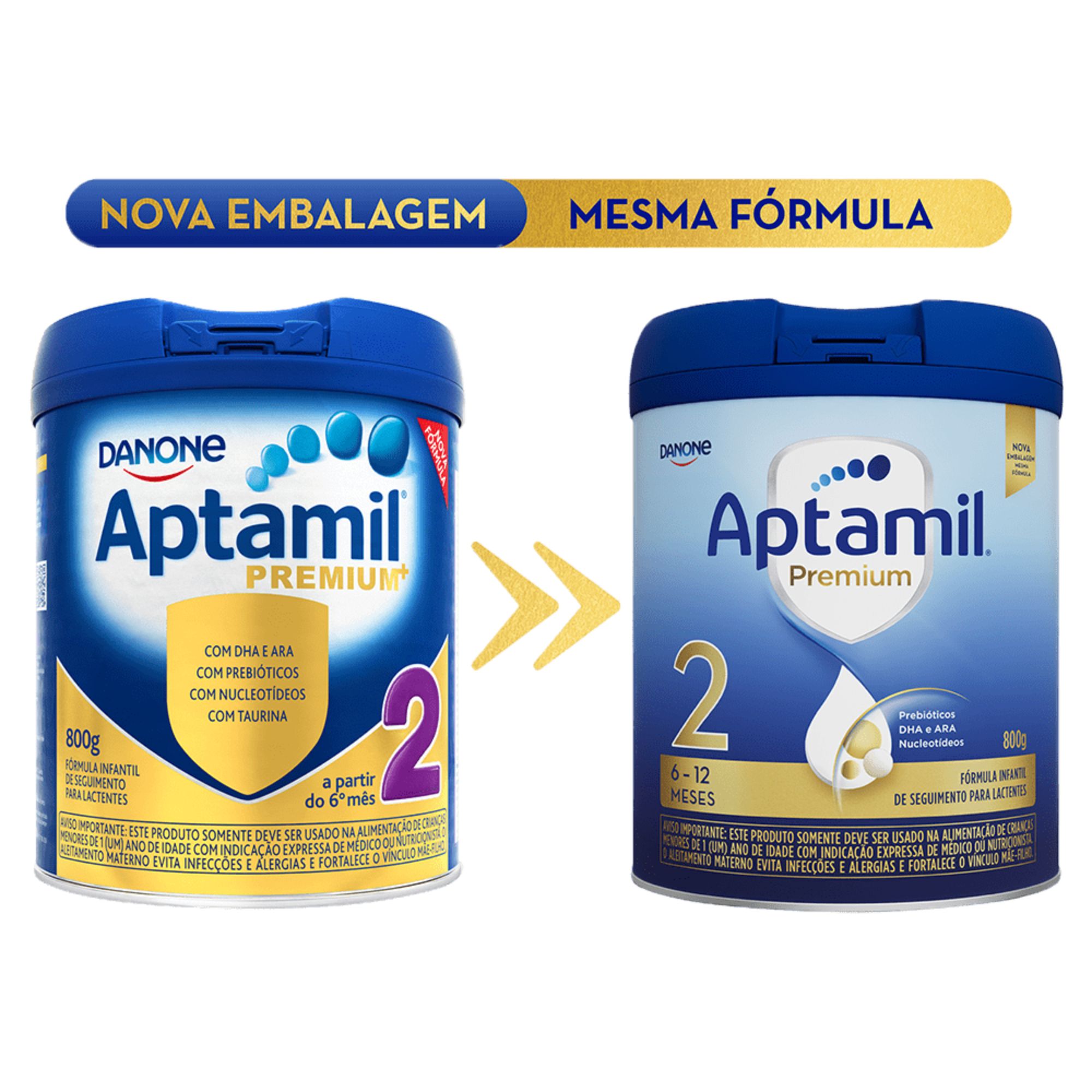 Formula Infantil Para Lactantes Danone Aptamil Premium 2 800g - Imagem 3