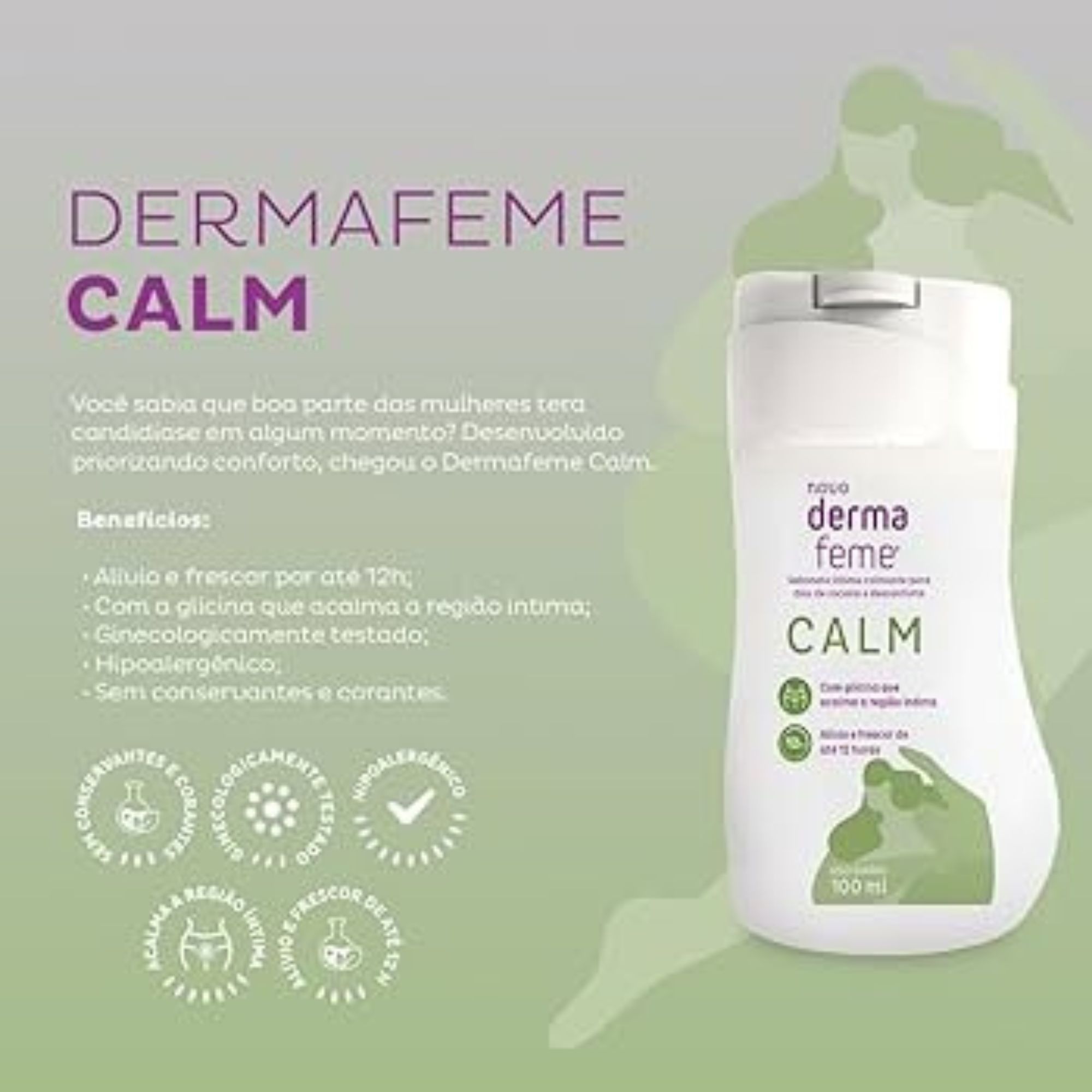 Sabonete Líquido Íntimo Cimed Dermafeme Calm 100ml - Imagem 4