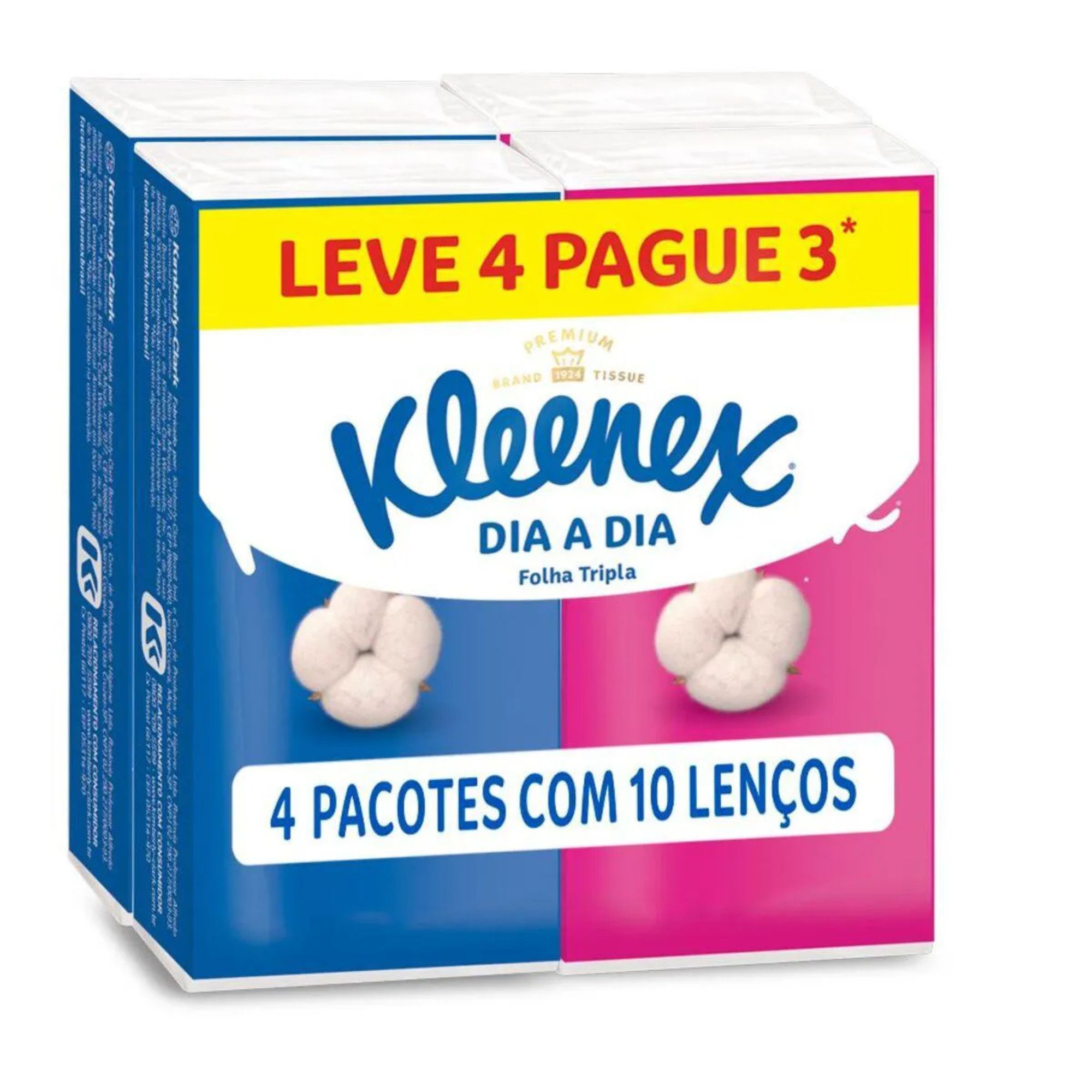 Kit Lenços De Papel De Bolso Kleenex Dia A Dia 4 Unidades - Imagem 2