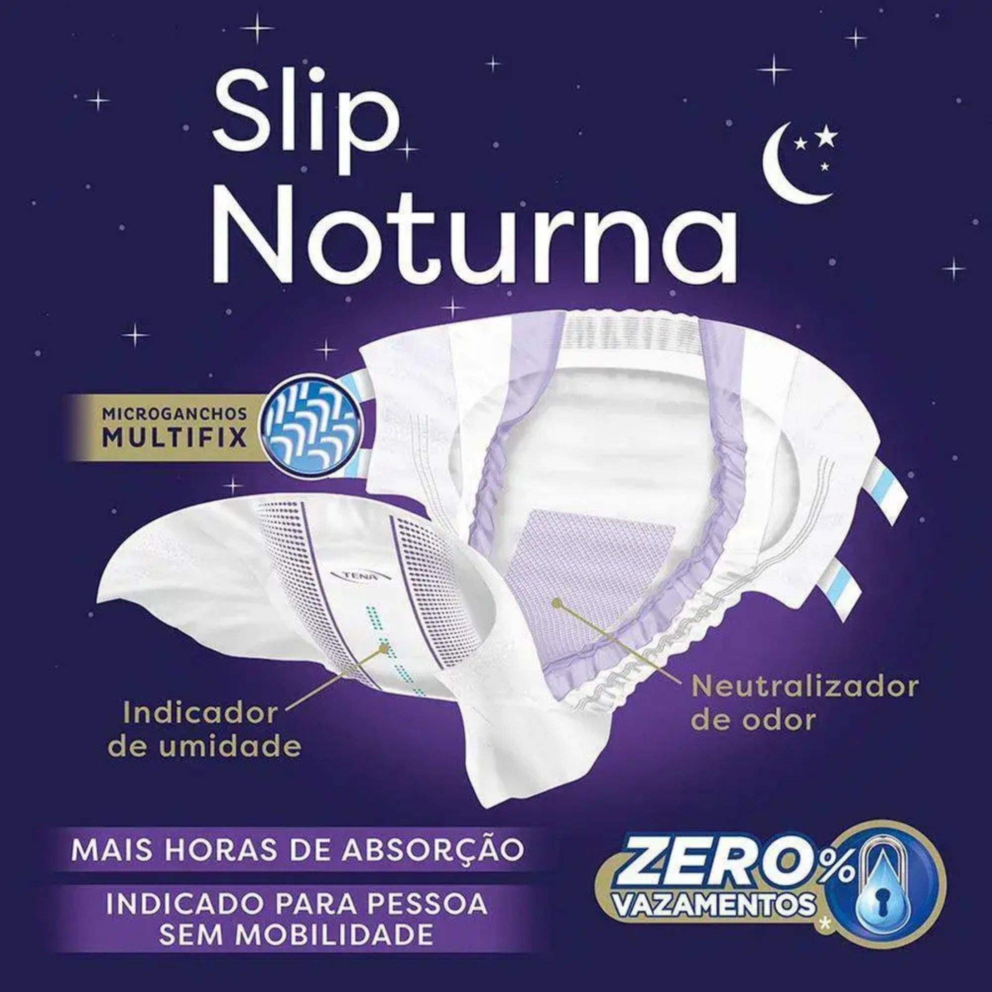 Fralda Geriátrica Tena Slip Noturna M 16 Unidades - Imagem 2