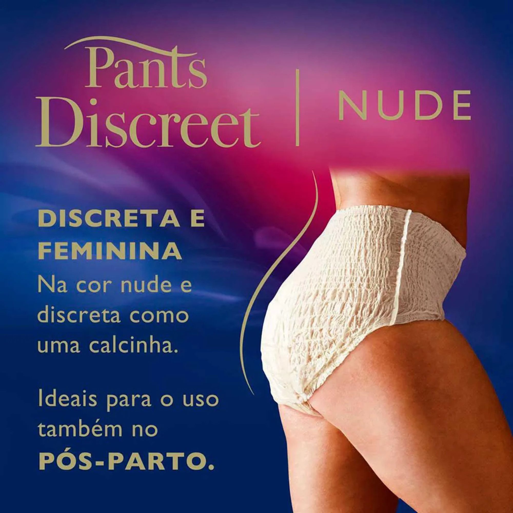 Roupa Íntima Descartável Tena Pants Discreet Feminino P/m Nude 16 Unidades - Imagem 3