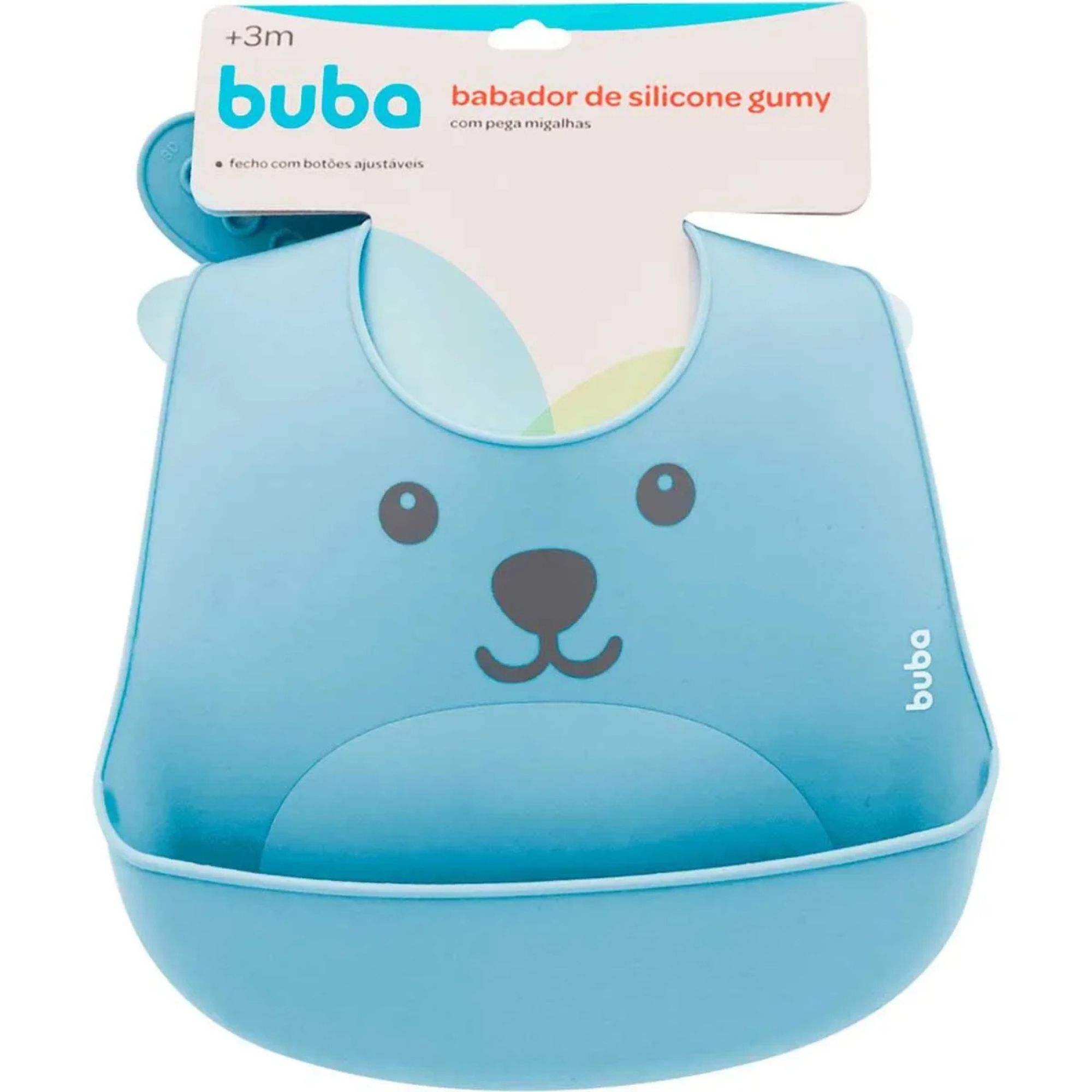Babador de Silicone Pega Migalhas Buba Gumy Azul 1 Unidade
