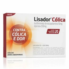 Lisador Cólica Butilbrometo De Escopolamina 10Mg + Dipirona Monoidratada 250Mg 20 Comprimidos
