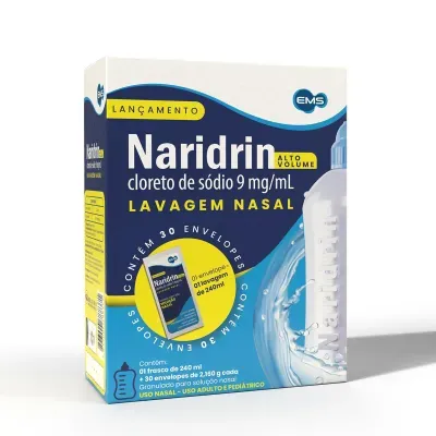 Naridrin Alto Volume Cloreto De Sódio 9mg/ml 30 Envelopes + Frasco 240ml