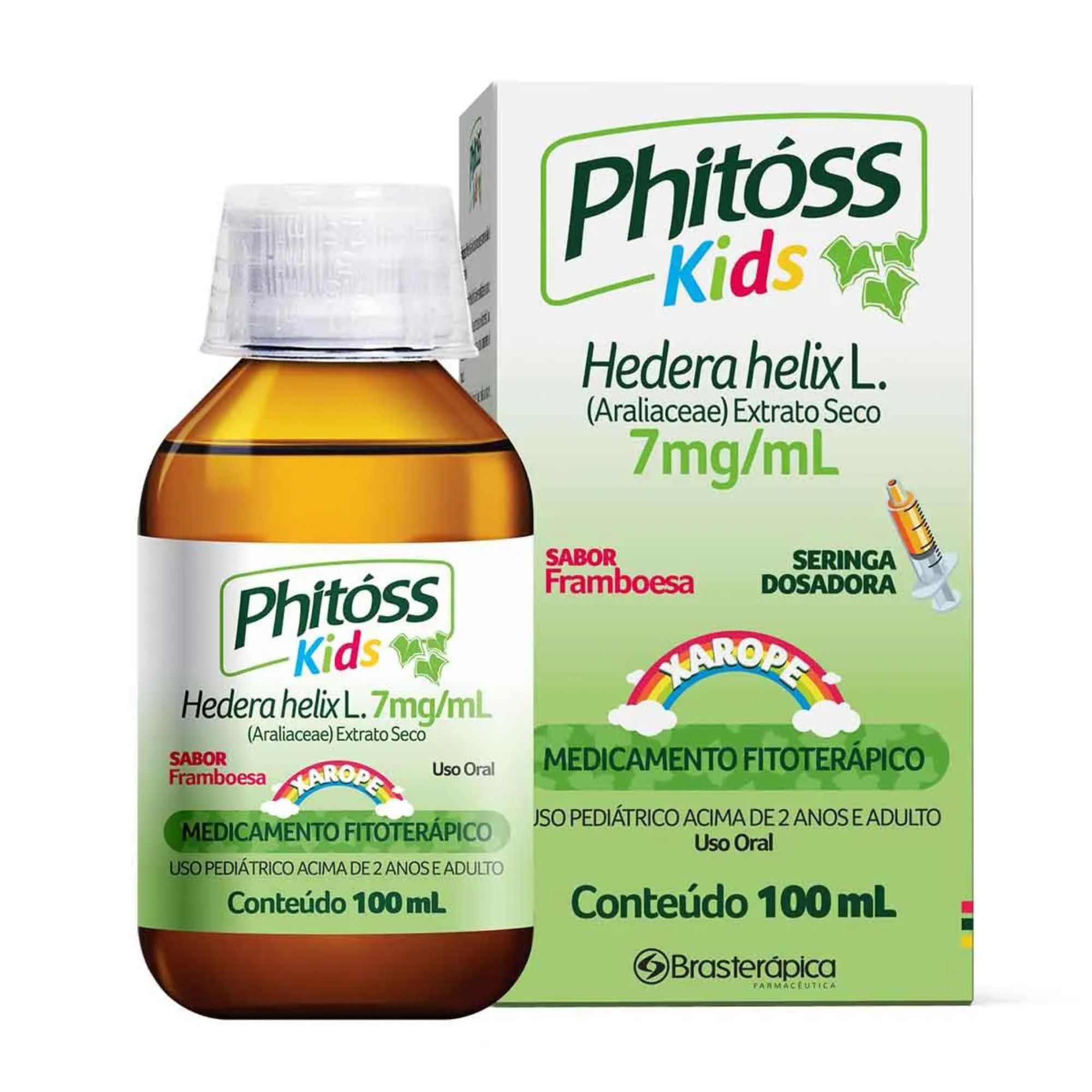 Xarope Phitóss Kids Hedera Helix L. 7mg/ml Brasterapica Framboesa 100ml