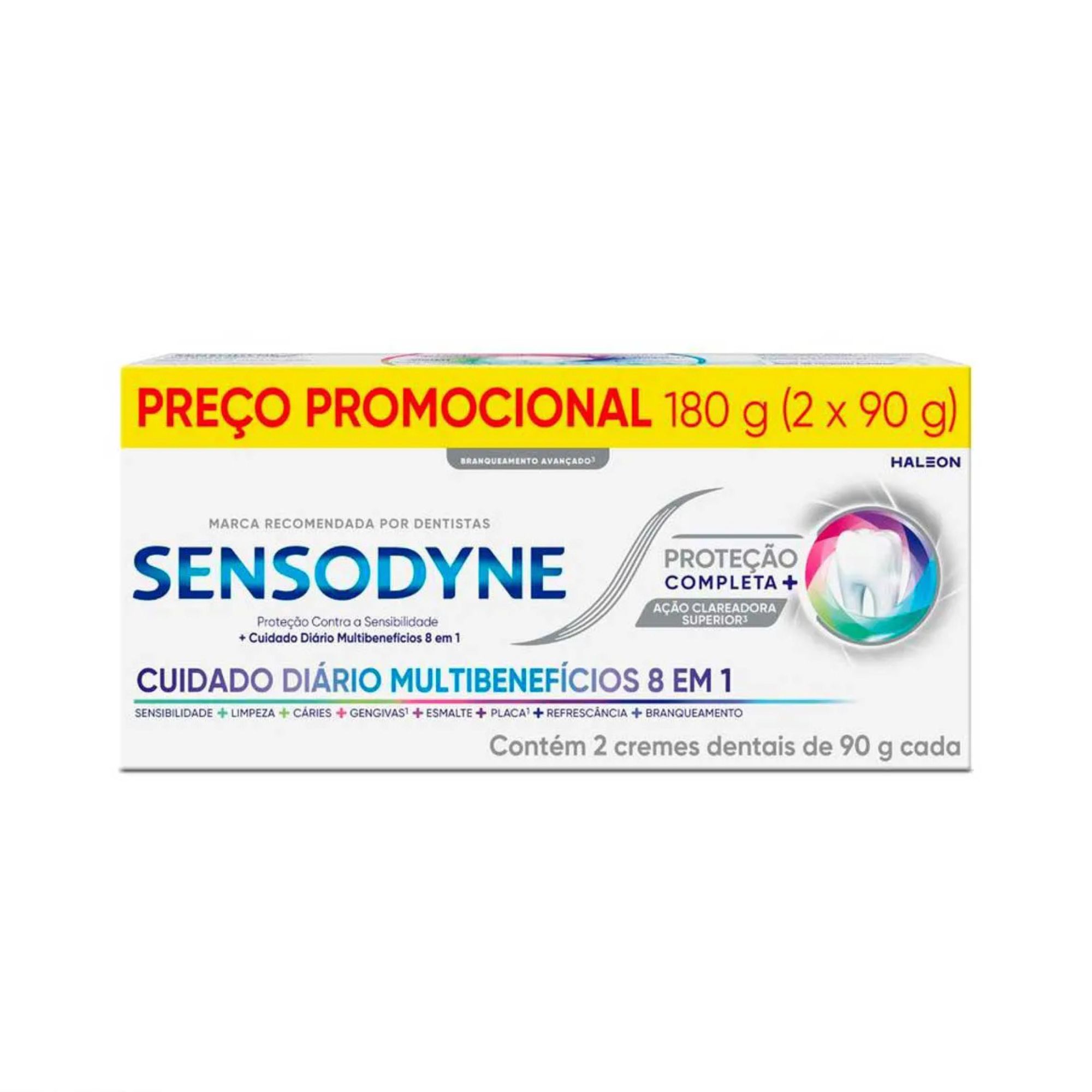 Creme Dental Sensodyne Proteção Completa + Ação Clareadora 90g 2 Unidades