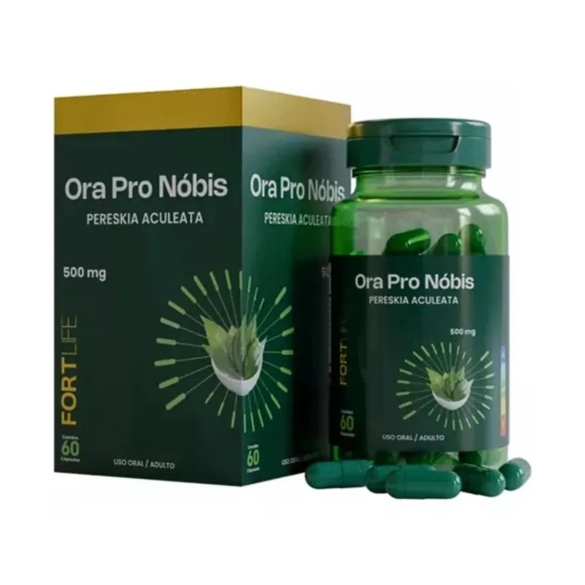 Ora Pro-nóbis 500mg Fortlife 60 Cápsulas