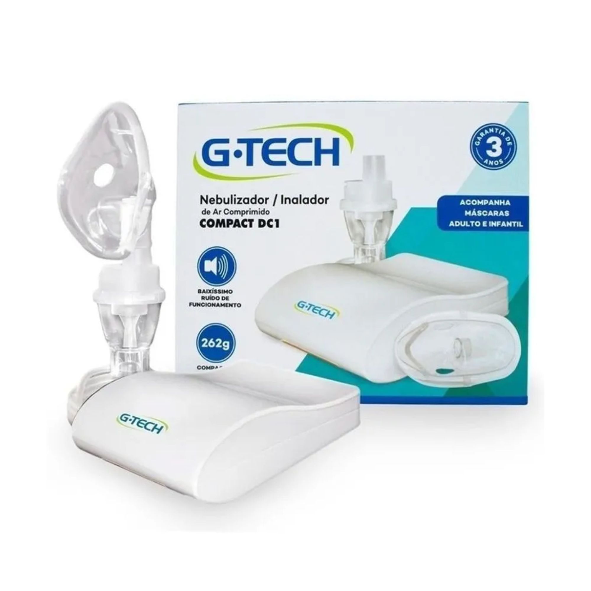 Inalador Nebulizador G-tech Ar Comprimido Compact Dc1 - Imagem 2