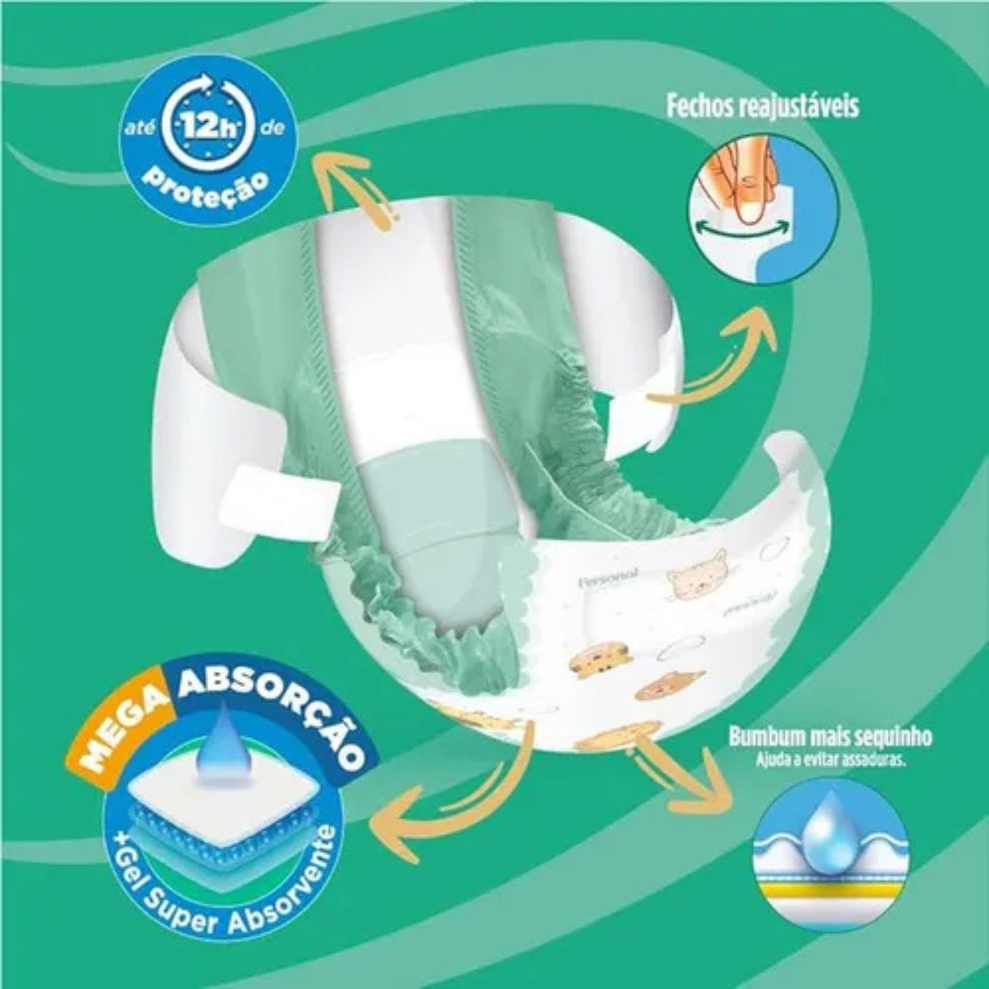 Fralda Infantil Personal Baby Protect & Sec Xxg 16 Unidades - Imagem 2