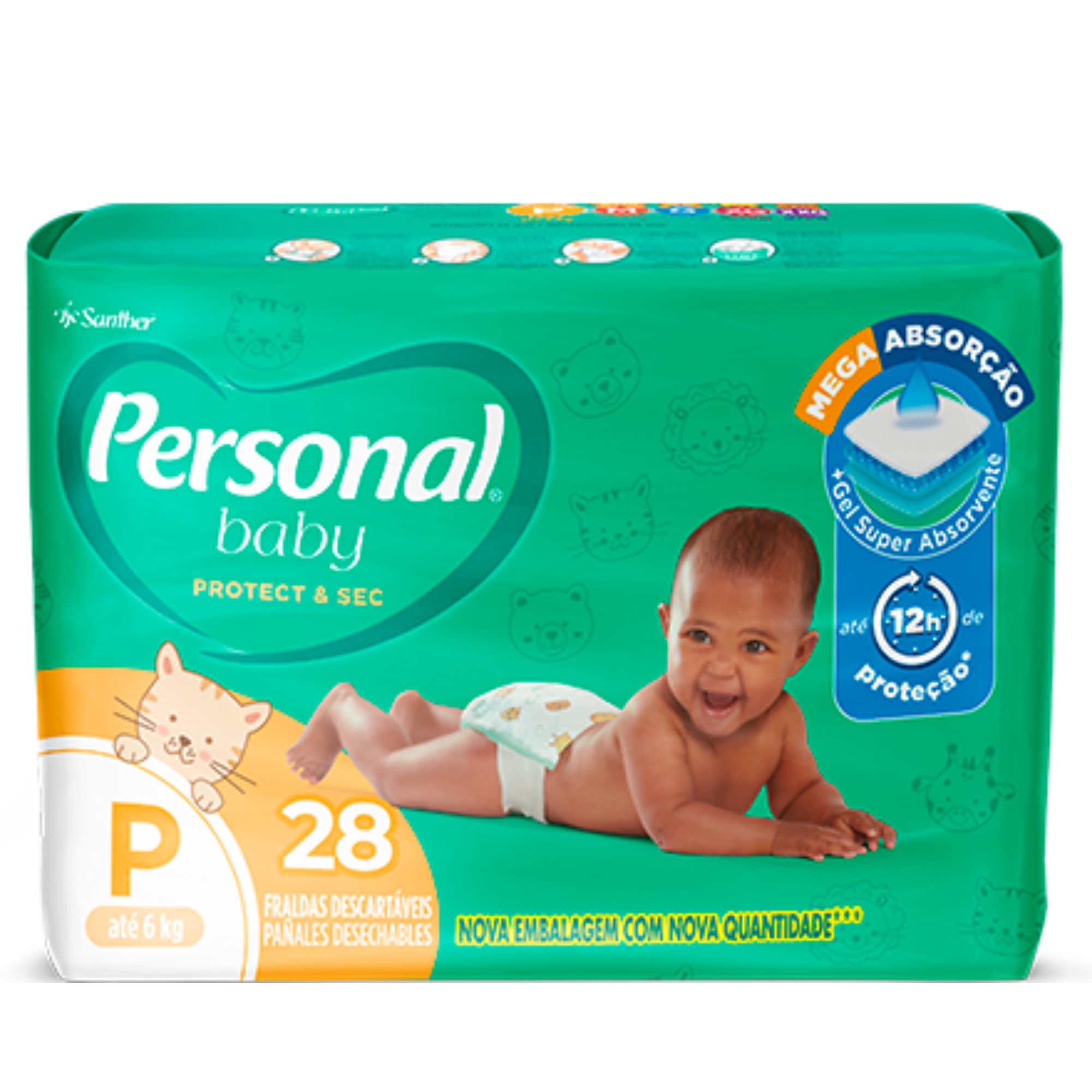 Fralda Personal Baby Protect & Sec P 28 Unidades