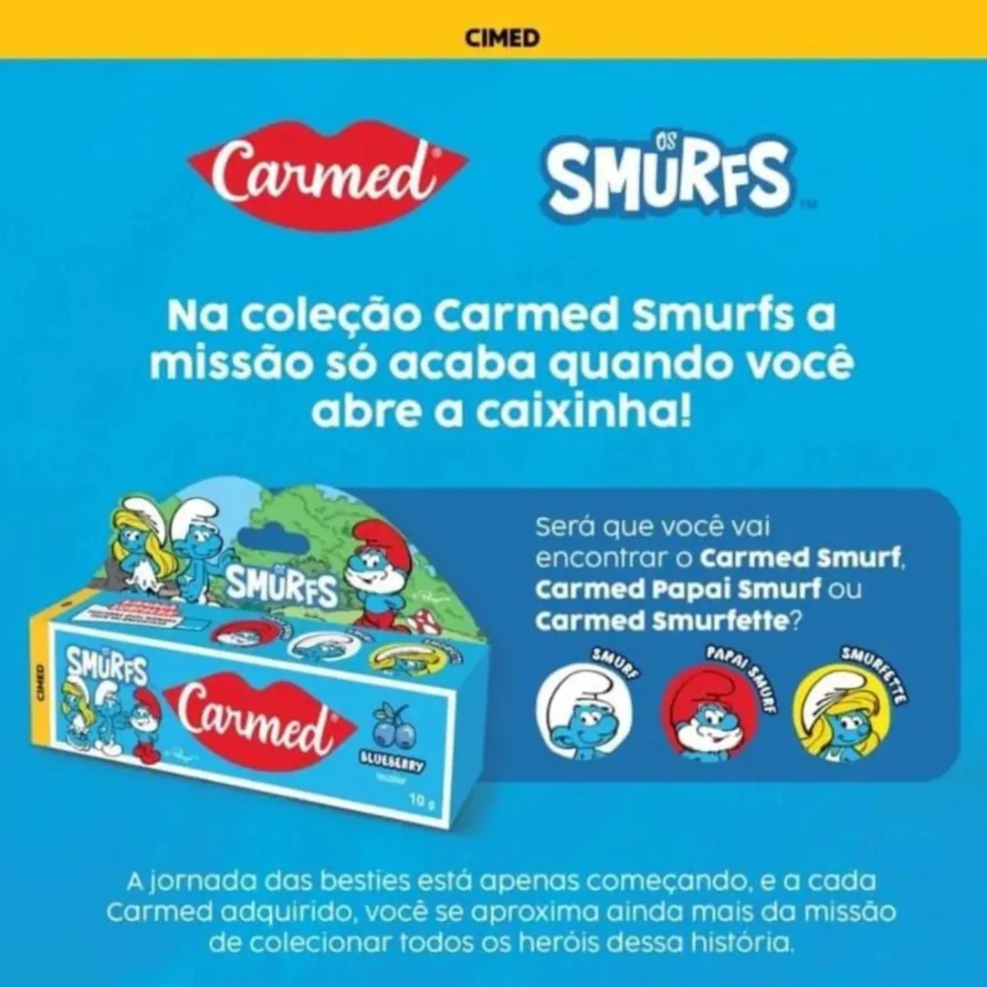 Hidratante Labial Carmed Smurfs 10g - Imagem 5