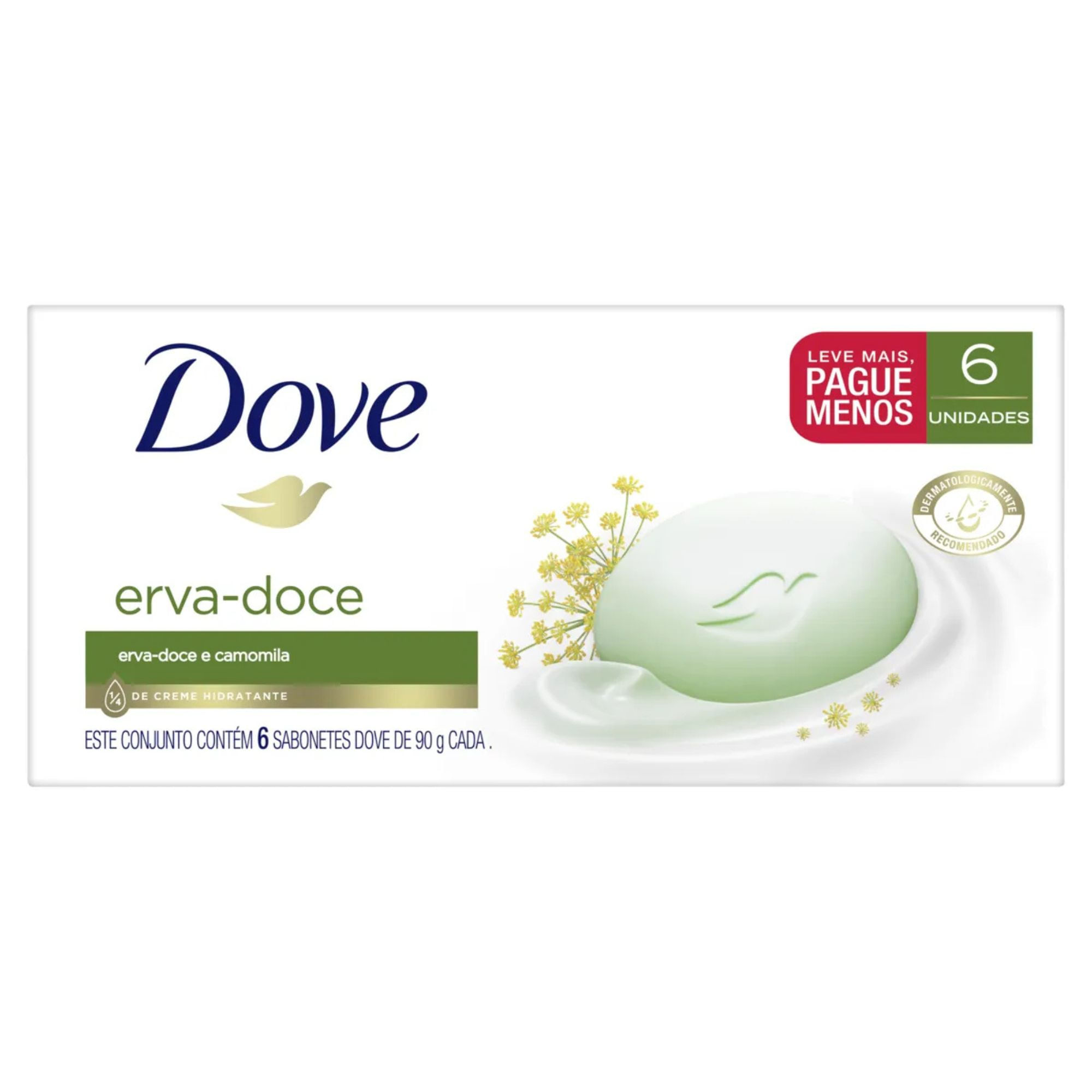 Sabonete em Barra Dove Erva-doce e Camomila 6 Unidades de 90g