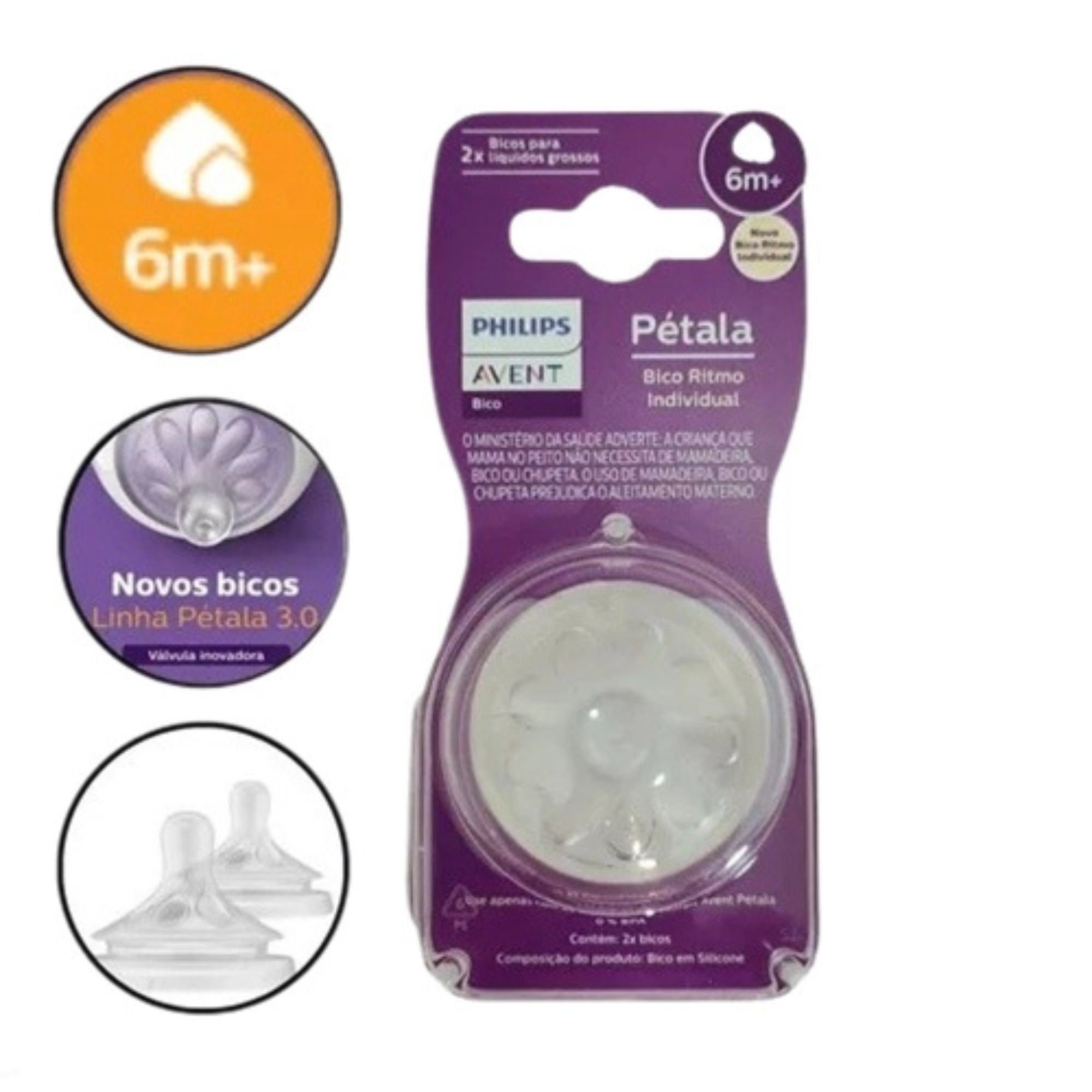 Bico De Mamadeira Philips Avent Pétala 3.0 N6 6m+ 1 Unidade - Imagem 2
