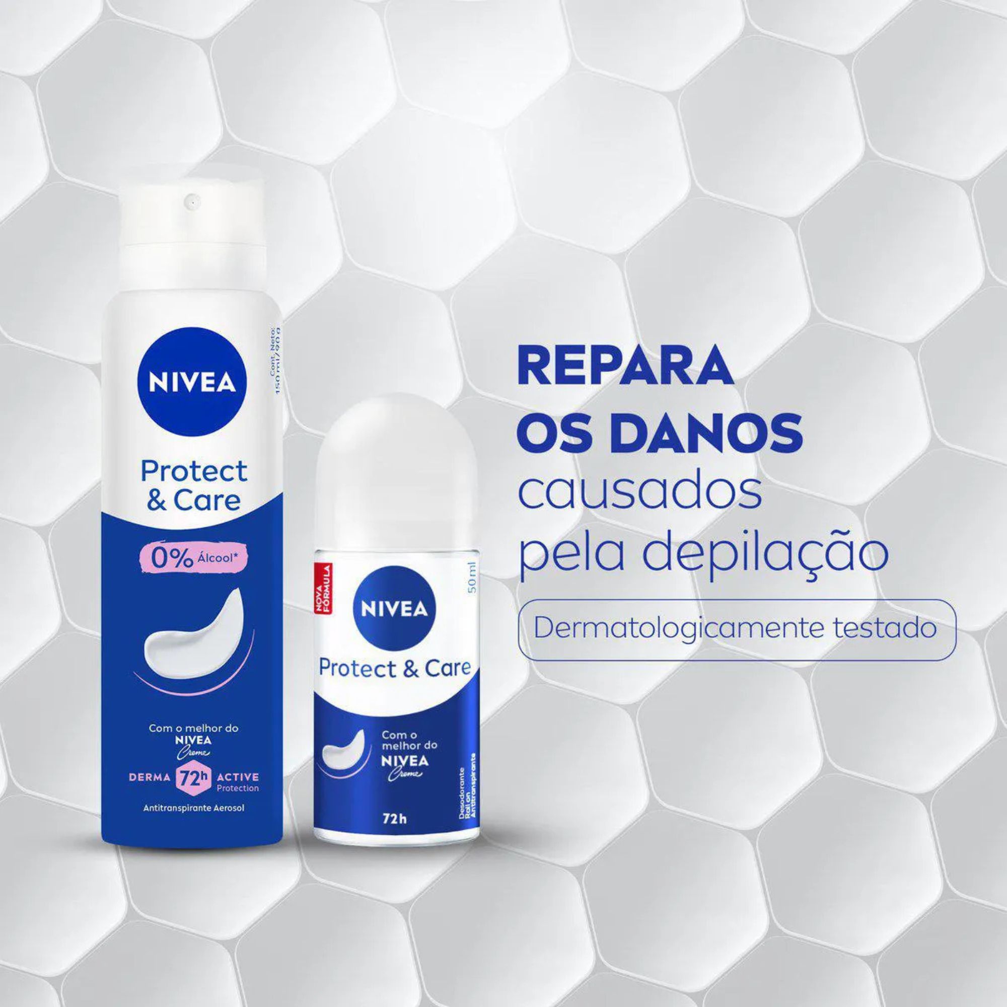 Desodorante Aerossol Nivea Protect & Care 0% Álcool 48h 150ml - Imagem 3