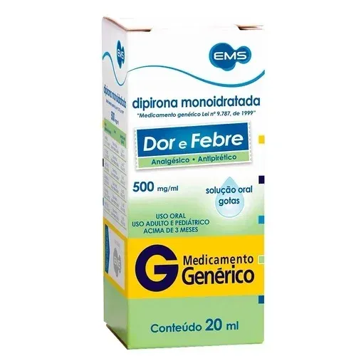 Dipirona Monoidratada Gotas 500mg 20ml Ems Genérico