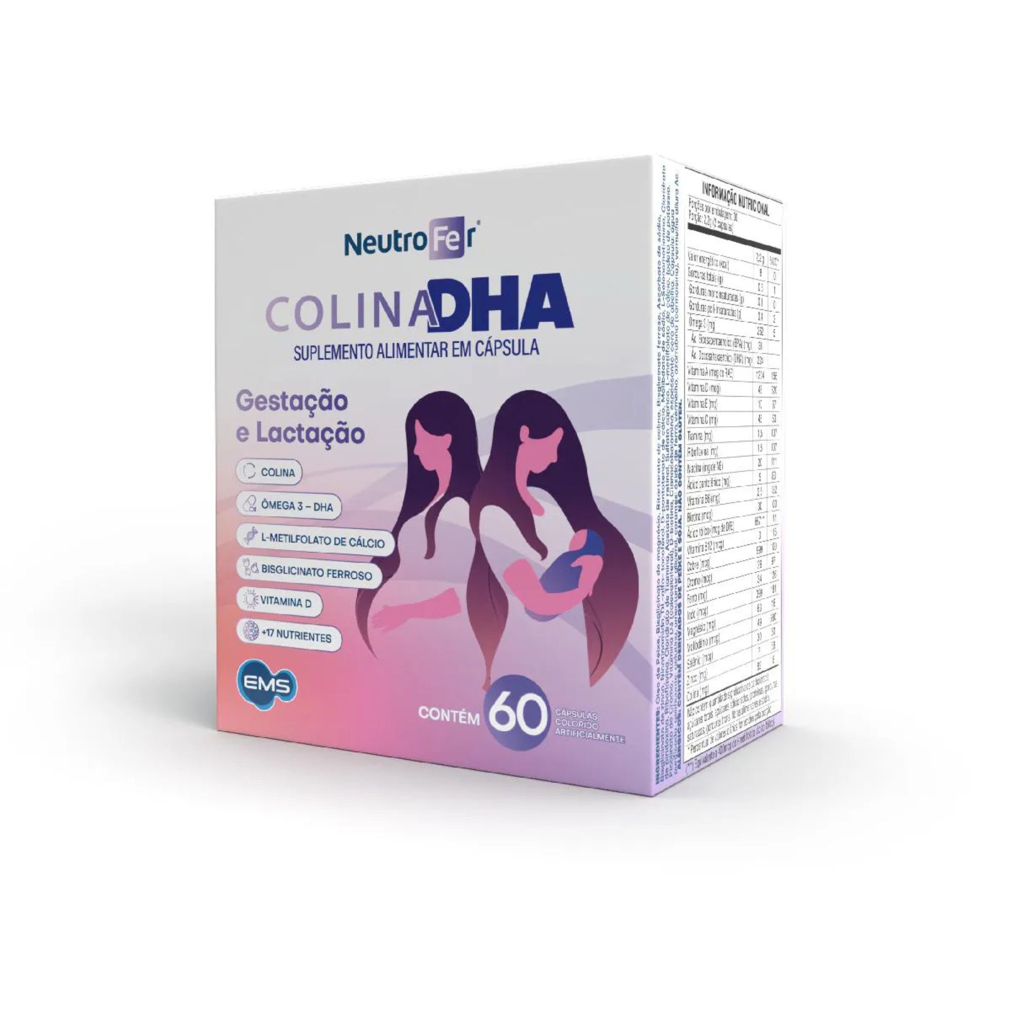 Polivitamínico Colina Dha Neutrofer Para Gestantes 60 Cápsulas - Imagem 2