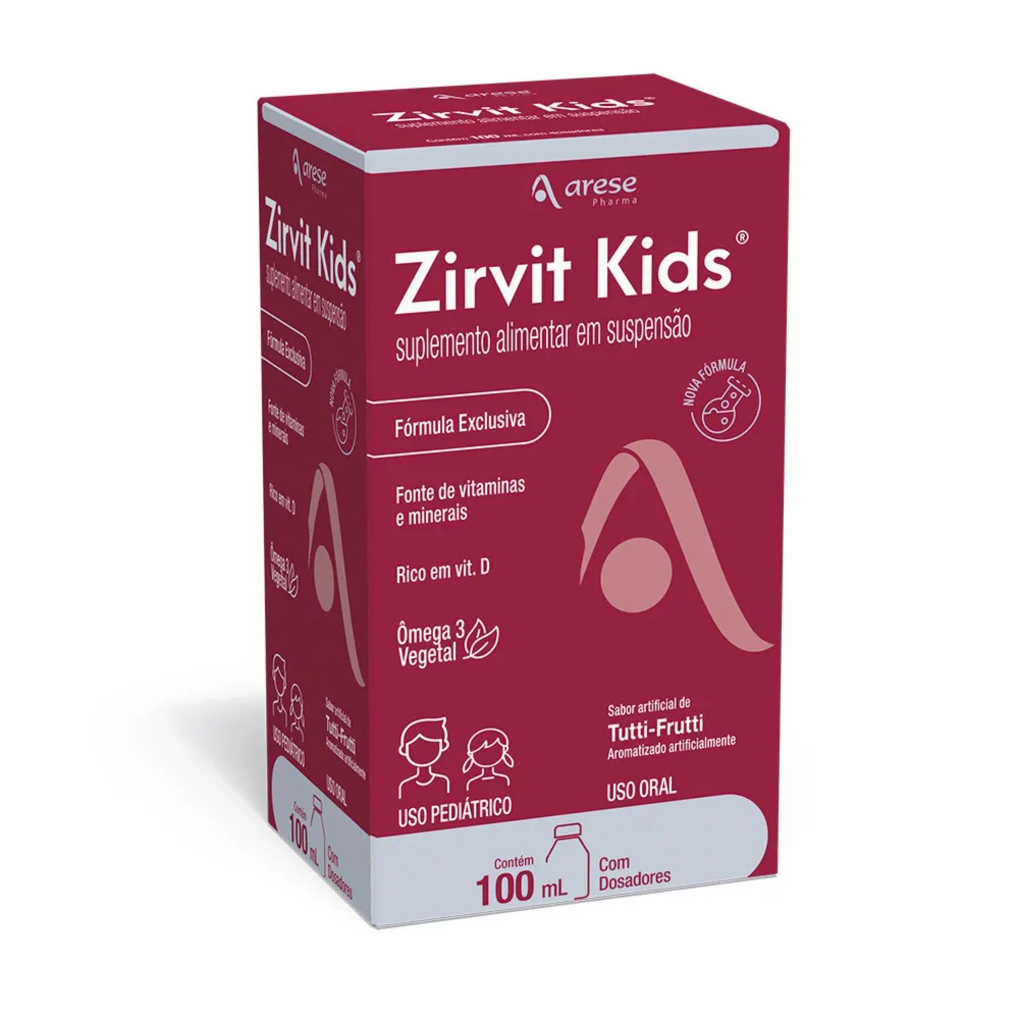 Polivitamínico Zirvit Kids Suspensão De Uso Oral Tutti-frutti 100ml