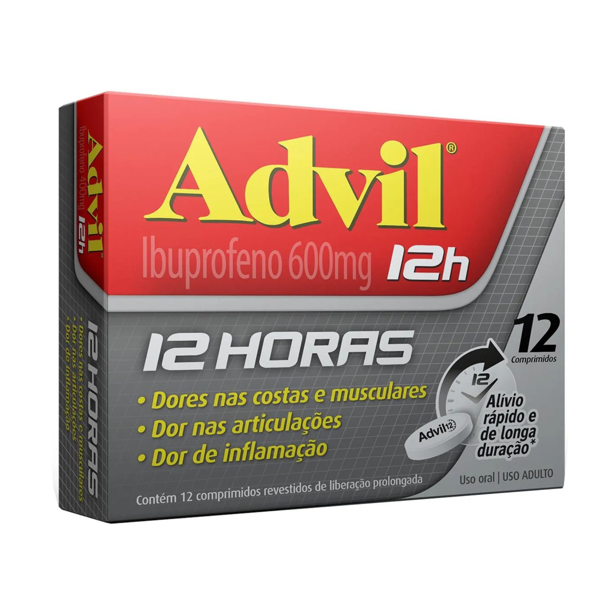 Advil 12h Ibuprofeno 600mg 12 Comprimidos