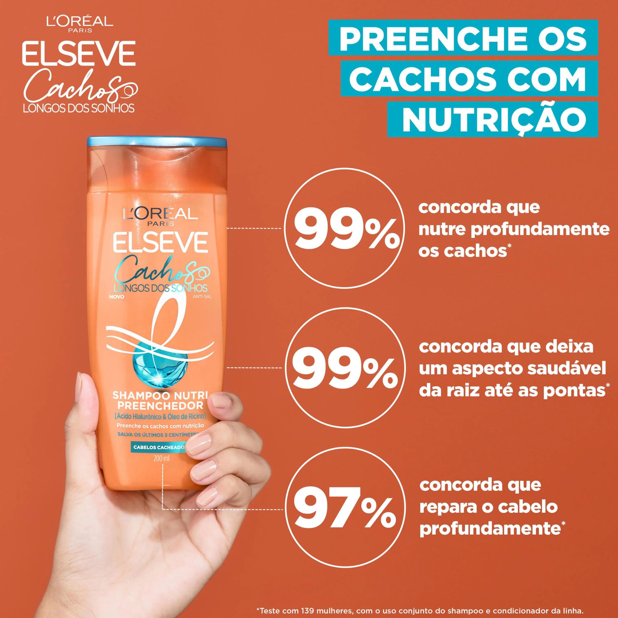 Kit Elseve Cachos Longos Dos Sonhos Shampoo 375ml + Condicionador 170ml - Imagem 2
