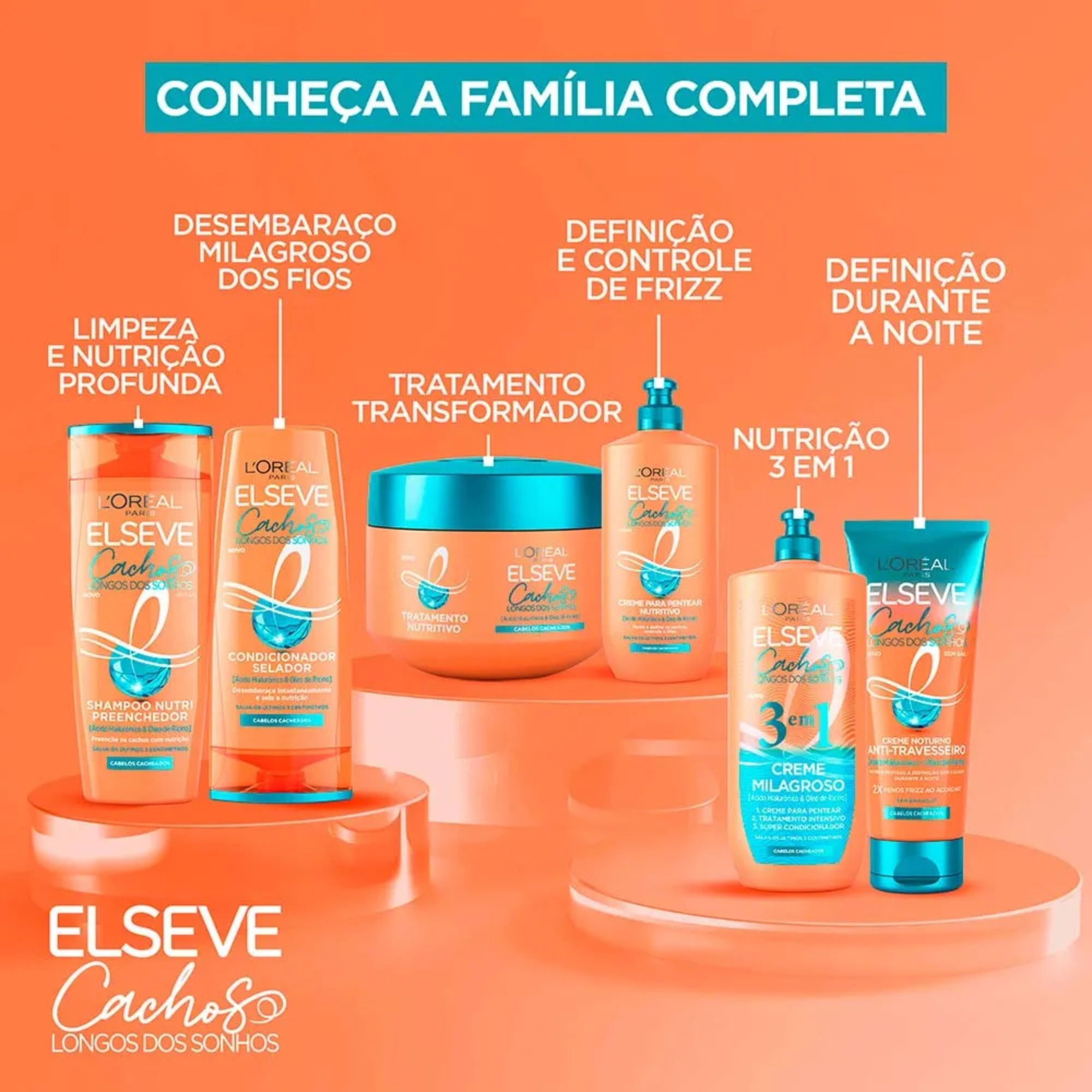 Kit Elseve Cachos Longos Dos Sonhos Shampoo 375ml + Condicionador 170ml - Imagem 5