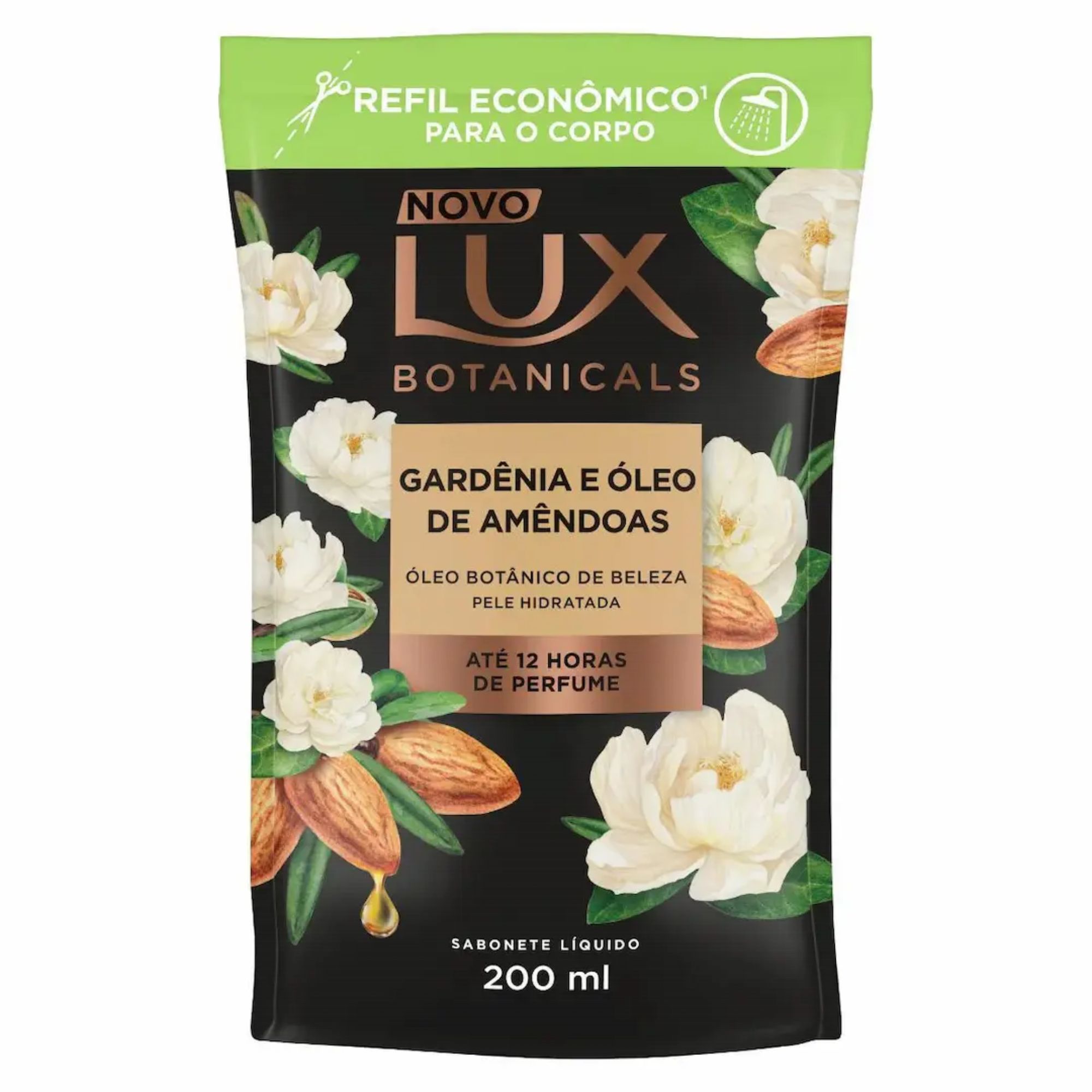 Refil Sabonete Líquido Lux Botanicals Gardênia e Óleo de Amêndoas 200ml