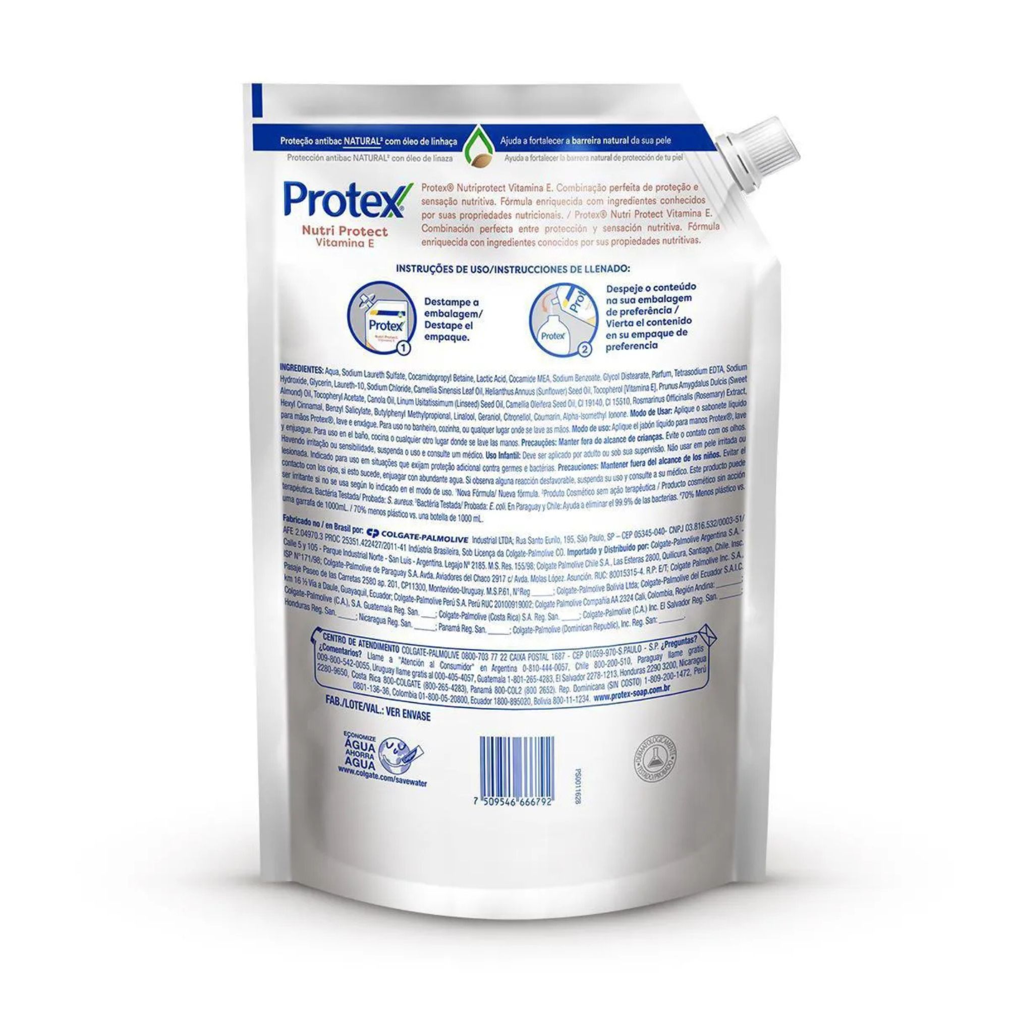 Refil Sabonete Líquido Protex Nutri Protect Vitamina E 900ml - Imagem 4