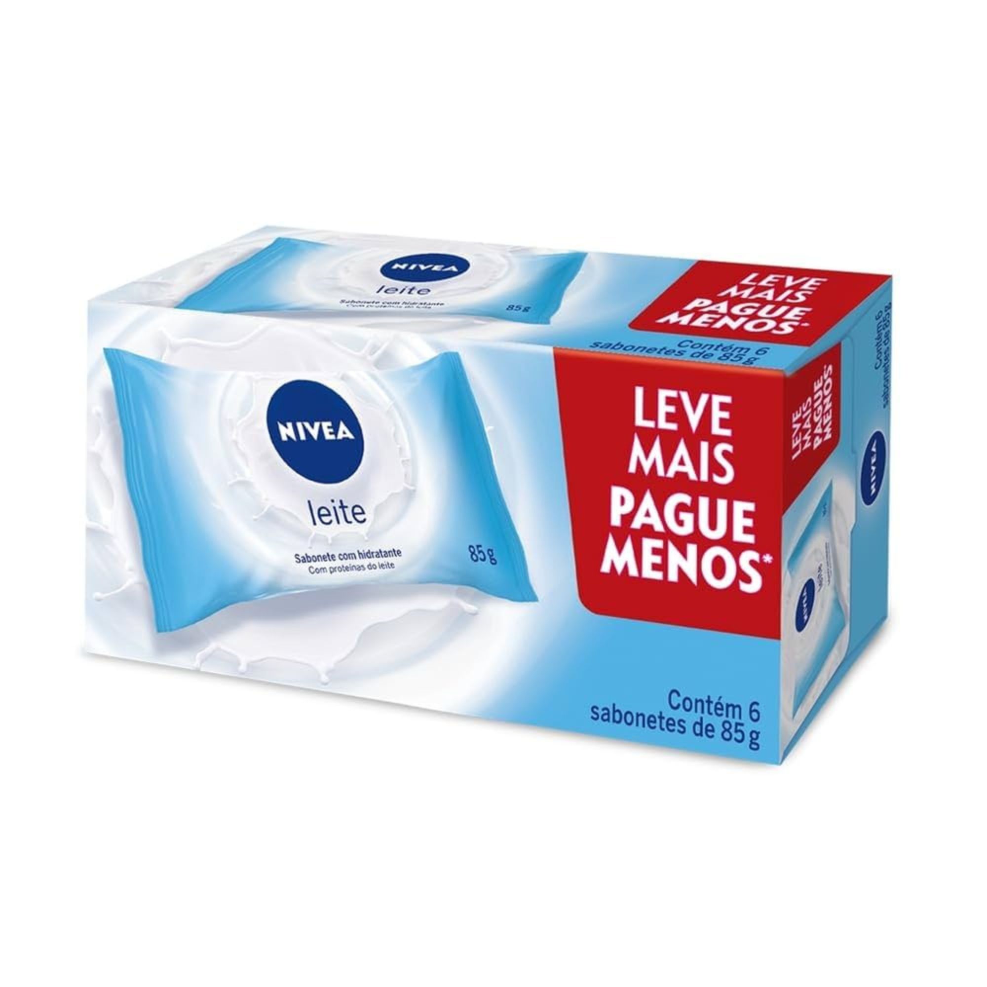 Kit Sabonete Em Barra Nivea Leite 6 Unidades De 85g