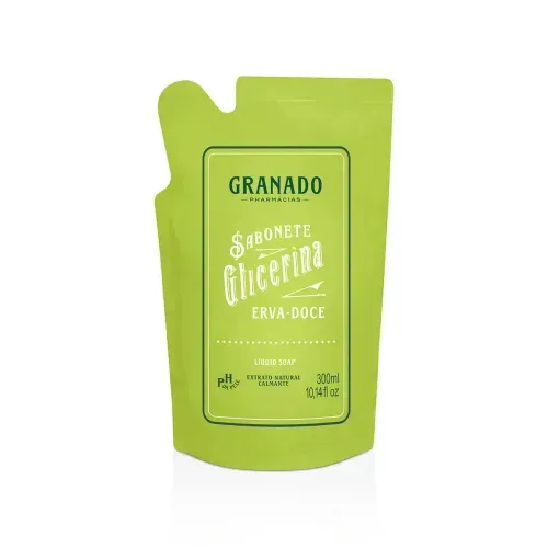 Refil Sabonete Líquido Granado Glicerina Erva Doce 300ml