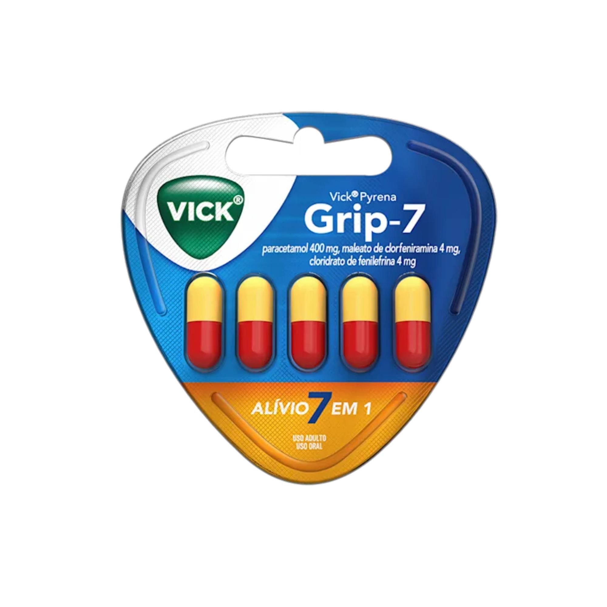 Vick Pyrena Grip-7 Alívio 7 em 1 5 Cápsulas