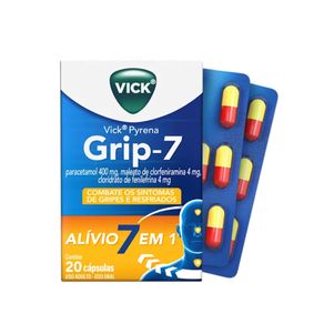 Vick Pyrena Grip-7 400Mg/4Mg/4Mg 20 Cápsulas Duras Vick Pyrena Grip-7 Alívio 7 Em 1 20 Cápsulas