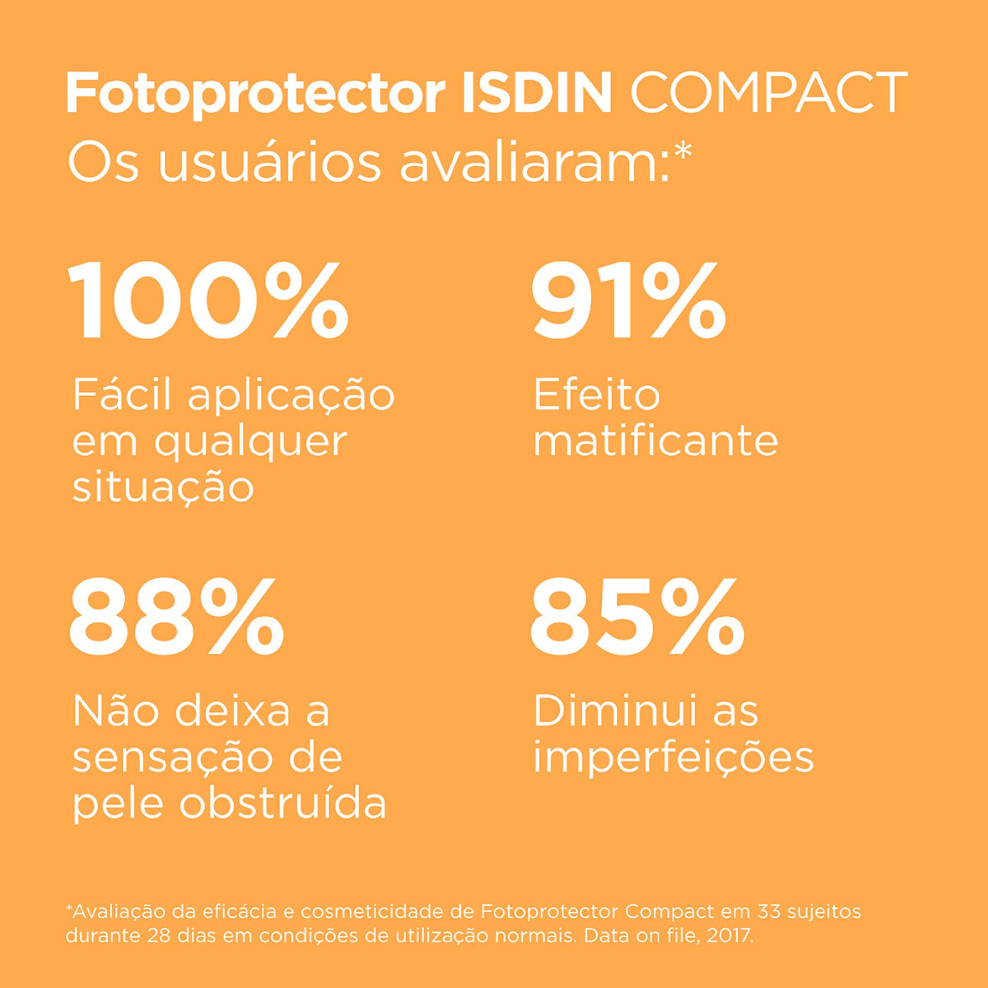 Protetor Solar Facial Isdin Compact Fps 50+ Areia Pó Compacto 10g - Imagem 4