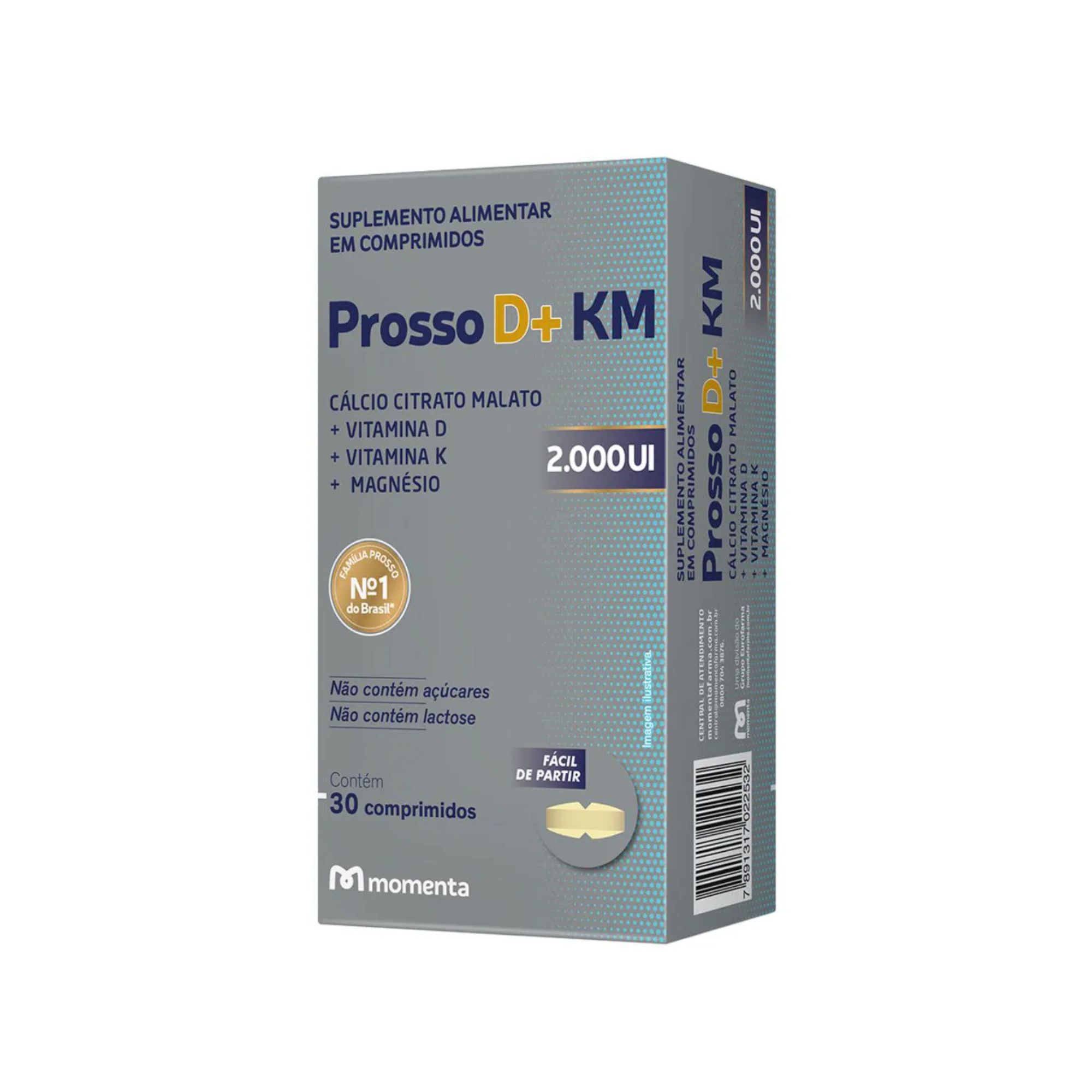 Cálcio Prosso D+ Km Mdk 2000ui 30 Comprimidos